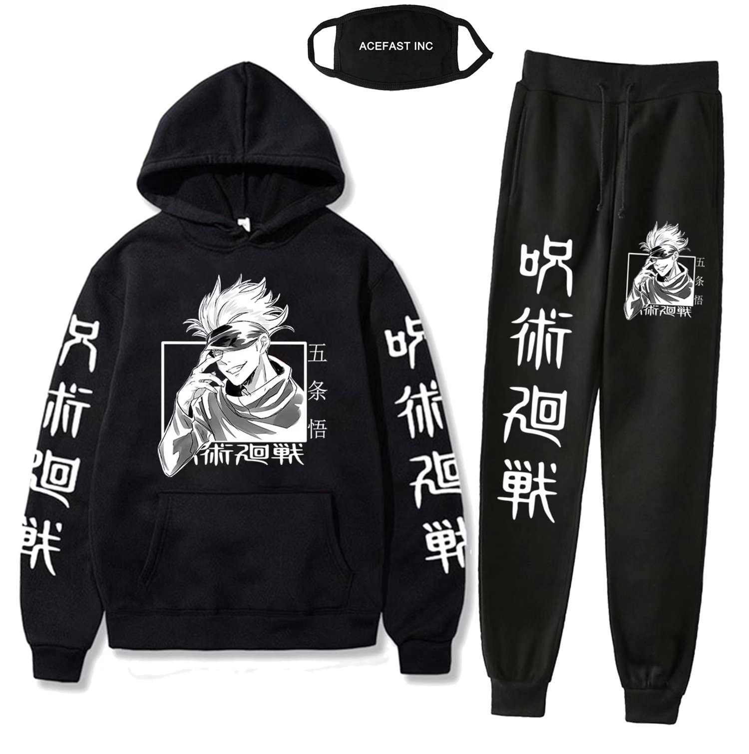 Anime Hoodie Unisex Warm Hooded Sweatshirt & Sweatpants 2-Piece Set - Kawaii Cosplay Outfit for Anime Fans | Perfect for Conventions, Casual Wear & Gift Giving