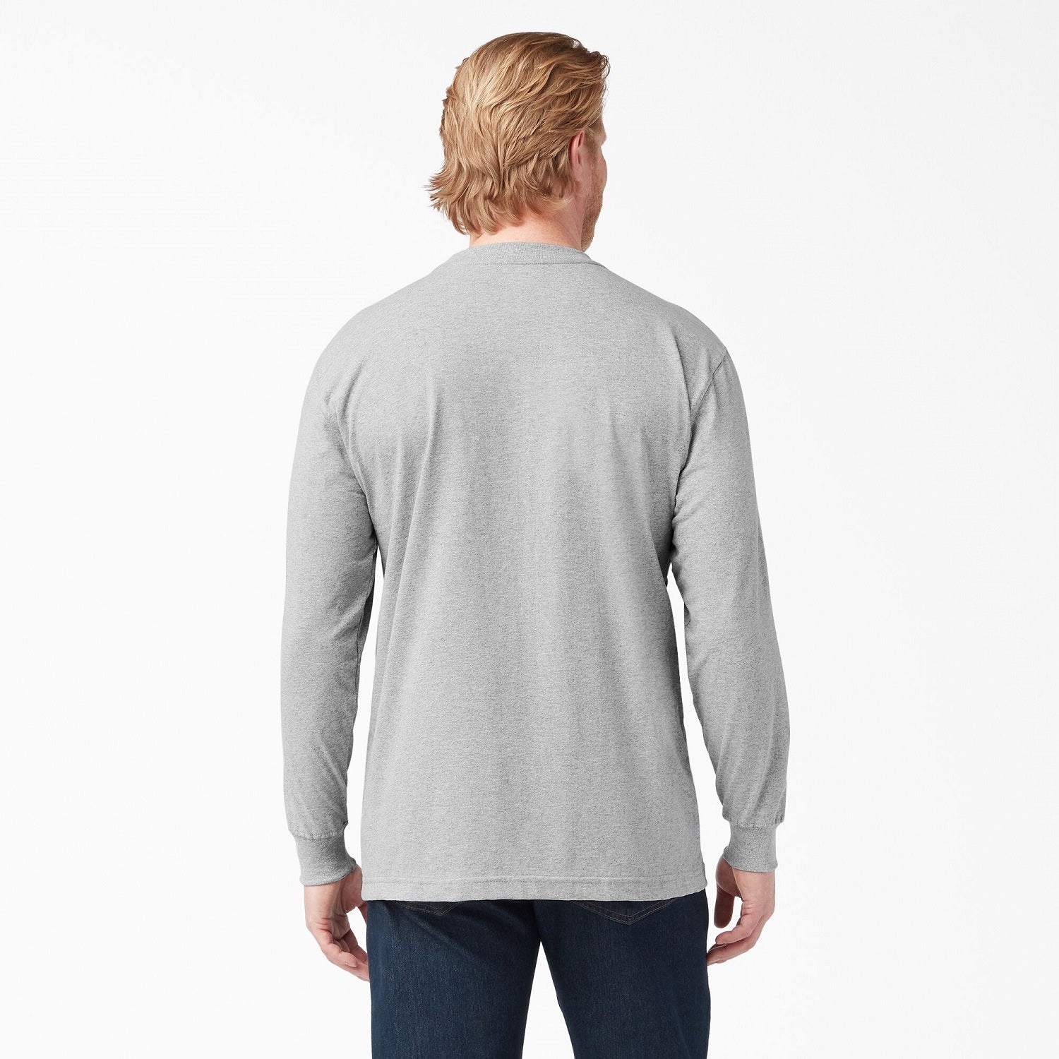 Dickies Men's Heavyweight Long Sleeve Crew Neck T-Shirt - Durable Workwear for Construction, Landscaping & Outdoor Activities