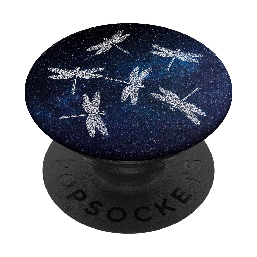 Dragonflies in Outer Space PopSockets PopGrip - Interchangeable Phone & Tablet Stand with Collapsible Kickstand | Perfect for Gaming, Video Calls & Hands-Free Viewing