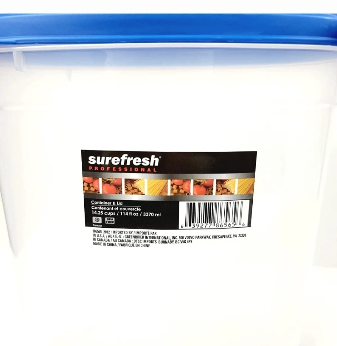 2-Piece SureFresh Food Storage Containers with Lids - Airtight Kitchen Organizers for Meal Prep, Leftovers & Pantry Organization (Set of 2)