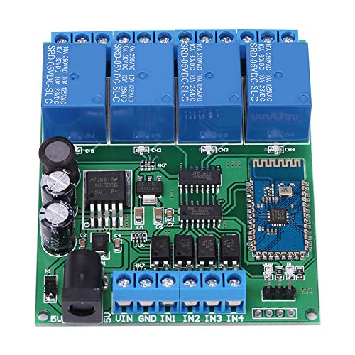 4 Channel Bluetooth Relay Control Switch - Wireless Remote Control Module with Self-Locking for Smart Home Automation | DIY Projects, IoT Devices, and Industrial Applications