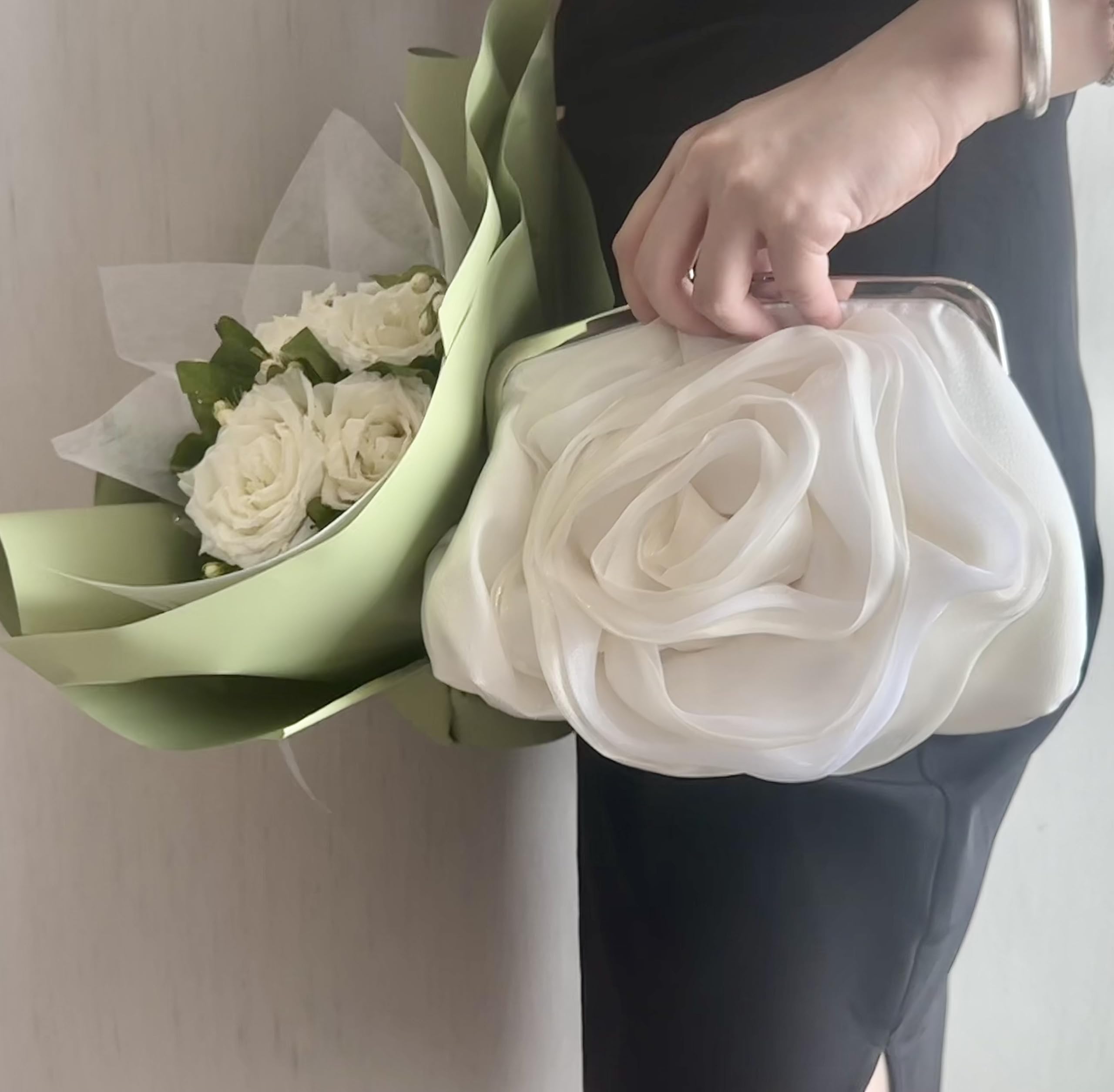 Elegant Floral Clutch Purse for Women - Detachable Chain Strap Wedding & Evening Handbag - Perfect for Parties, Proms, Date Nights & Special Occasions