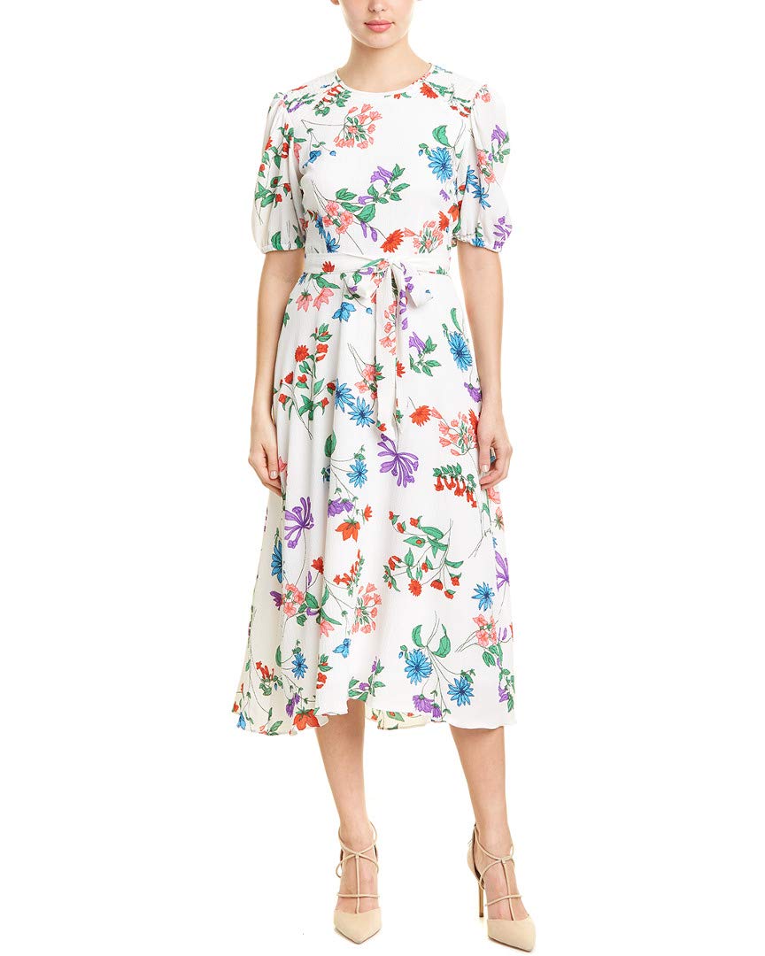 Donna Morgan Women's Smocked Dress - Floral Summer Midi Dress with Elastic Waist | Perfect for Beach Vacations, Brunch Dates & Garden Parties