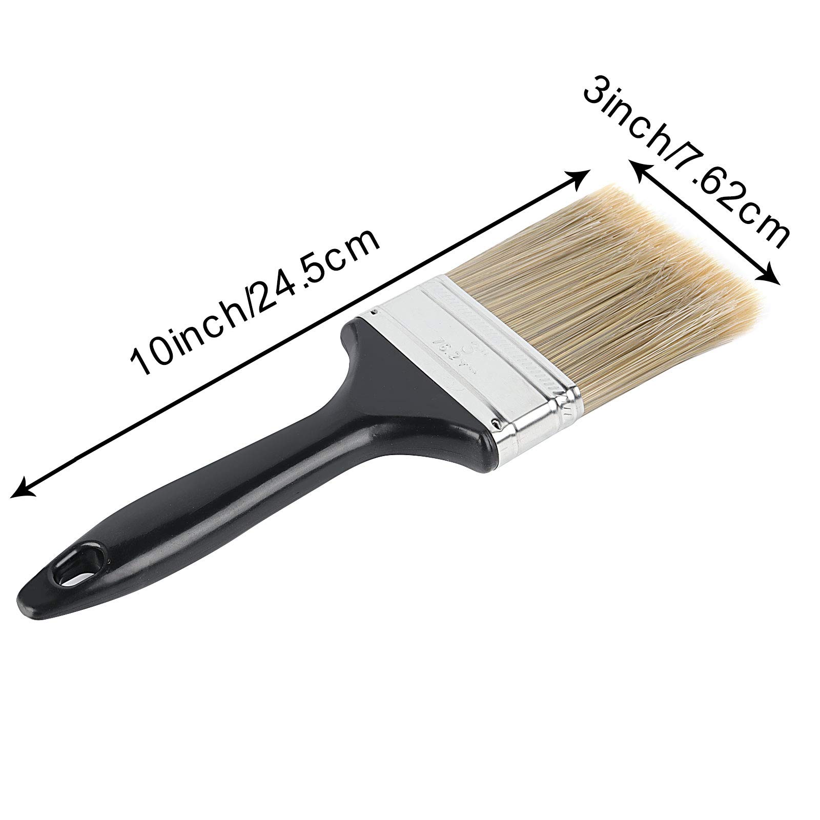 ZOENHOU 16-Piece 3 Inch Professional Paint Brush Set - Bulk Paint Brushes with Treated Plastic Handle for DIY Painting, Home Improvement, Furniture Refinishing, Fence & Deck Staining, Wall Trim - Perfect for Artists, Contractors & Hobbyists