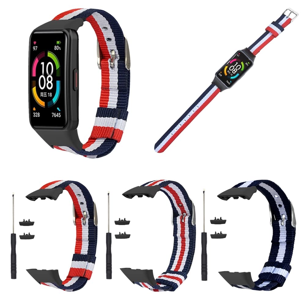 KangPlus Replacement Wristband for Honor Band 6 - Sporty Canvas Adjustable Strap with Installation Tool - Compatible with Huawei Band 6 Pro/Huawei Band 6 - Durable Fitness Tracker Band for Running, Gym & Daily Wear