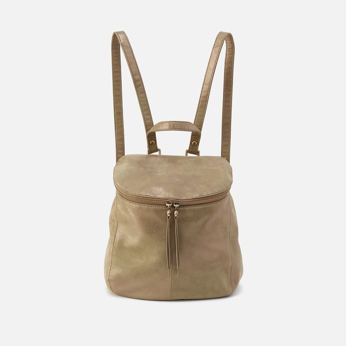 Premium Metallic Leather River Backpack in Burnished Sage - Stylish & Durable for Travel, Work & Outdoor Adventures
