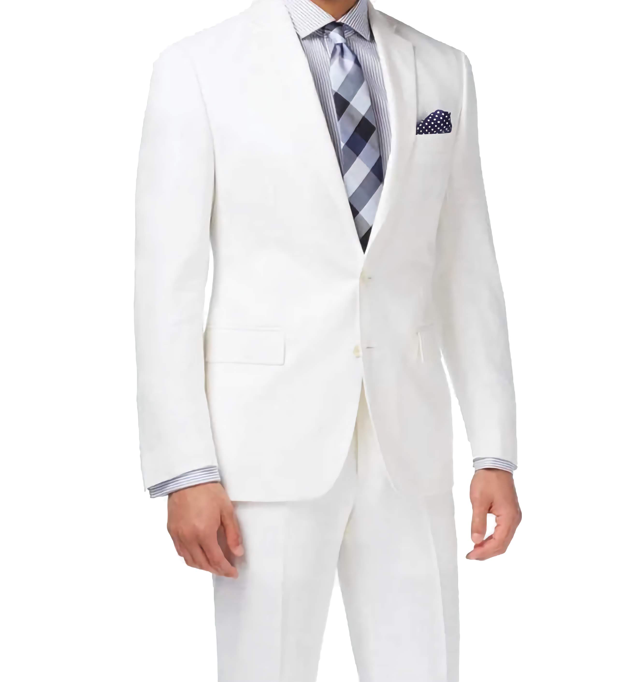 Men's Classic Regular Fit 2-Button Suit Set in White | Formal Business Attire for Weddings, Interviews & Office Wear