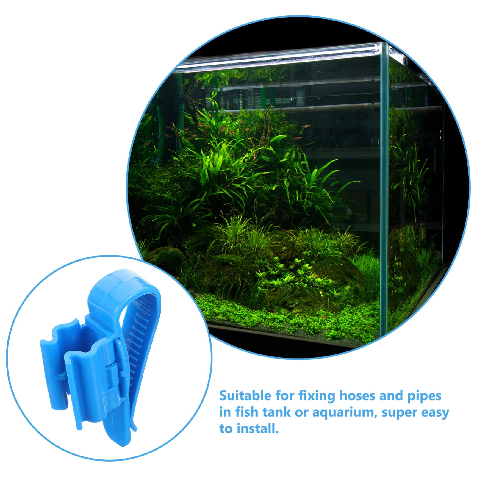 Mipcase 4pcs Plastic Aquarium Retainer Clips - Adjustable Fish Tank Water Clamp, Hose Holder & Hanger for Flex Duct | Perfect for Securing Pipes, Cables & Accessories in Saltwater & Freshwater Tanks