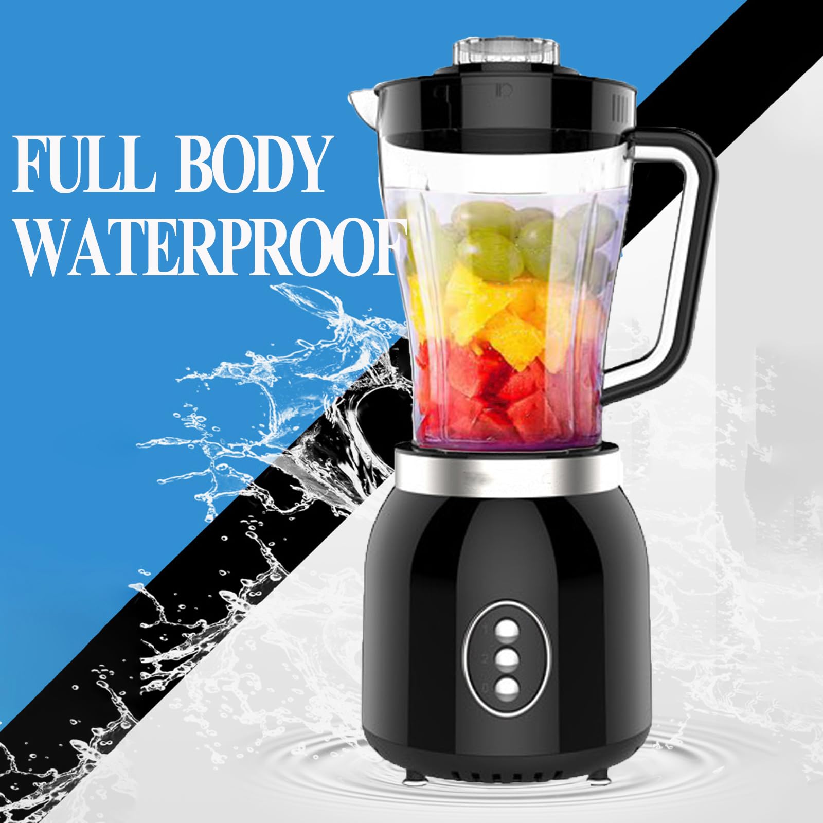 800W 2-Speed Electric Mixer - 4-in-1 Grinder Blender & Food Processor for Shakes, Smoothies, Meat Chopping & Dry Grinding | Perfect for Kitchen, Smoothie Bars & Meal Prep