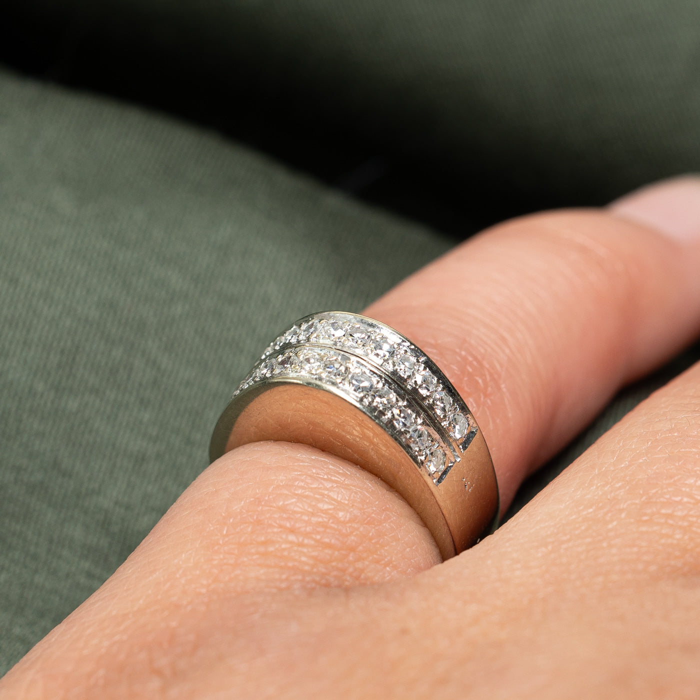 0.40ctw Double Row Diamond Ring for Women - Size 4 | Elegant Wedding Band, Anniversary Gift & Everyday Luxury Jewelry