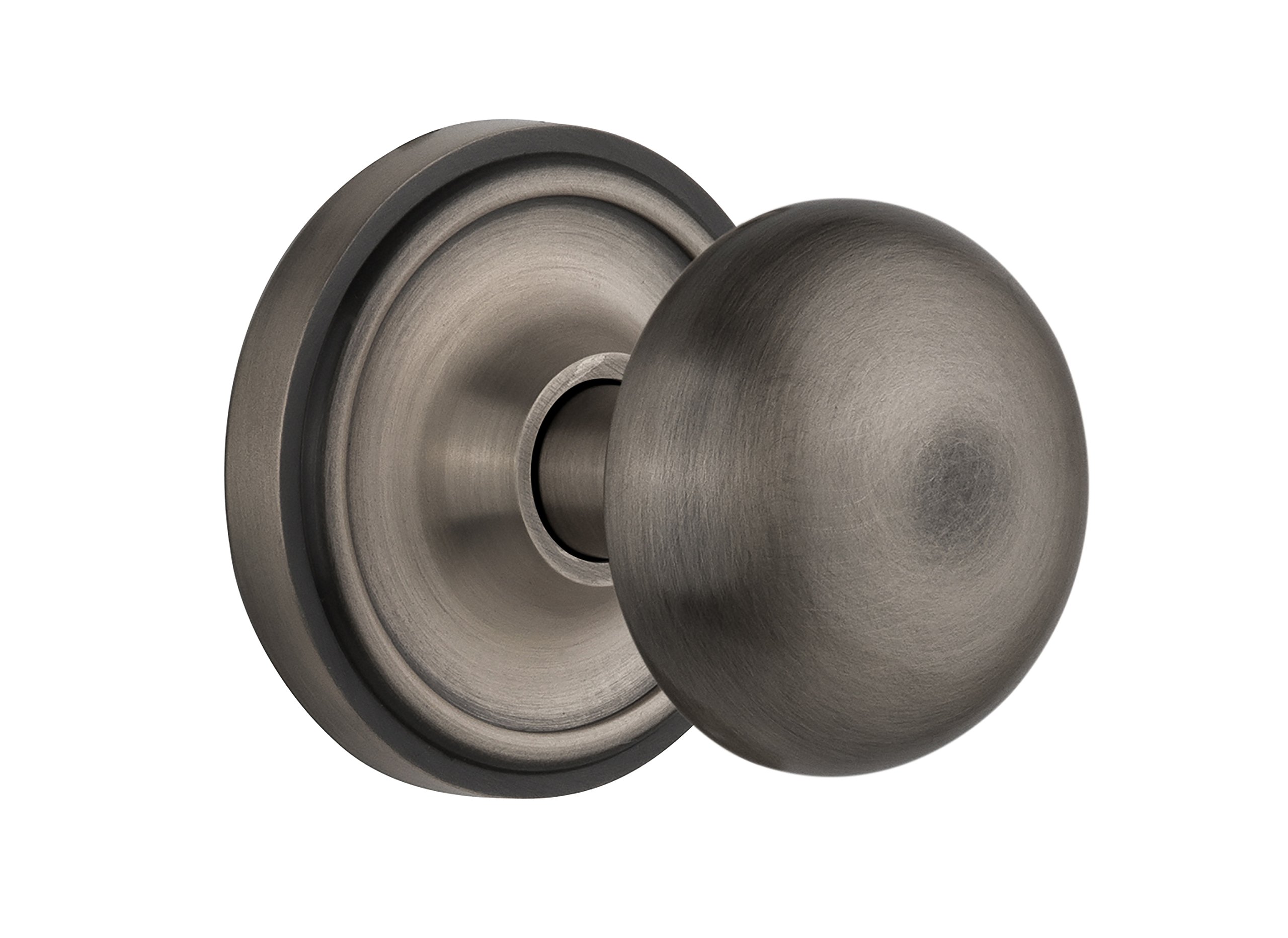 Vintage Classic Rosette with New York Round Door Knob - Antique Style Cabinet & Drawer Hardware for Home Restoration (Ideal for Victorian Homes, Farmhouse Decor & DIY Furniture Projects)