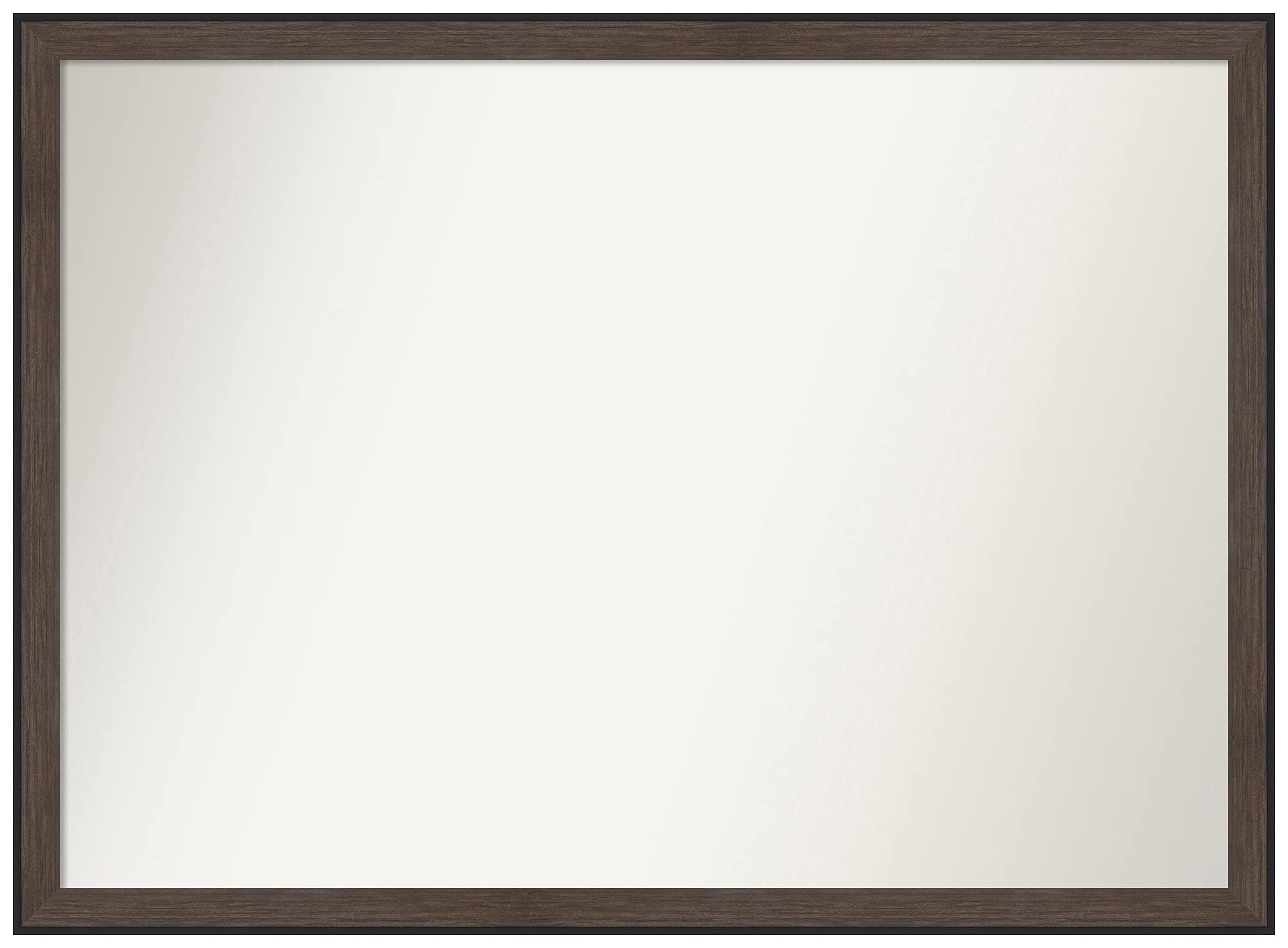 Amanti Art Custom Wall Mirror - Non-Beveled 21.75x29.75 Inches with Brown Narrow Frame - Bathroom & Living Room Decor - Various Sizes Available