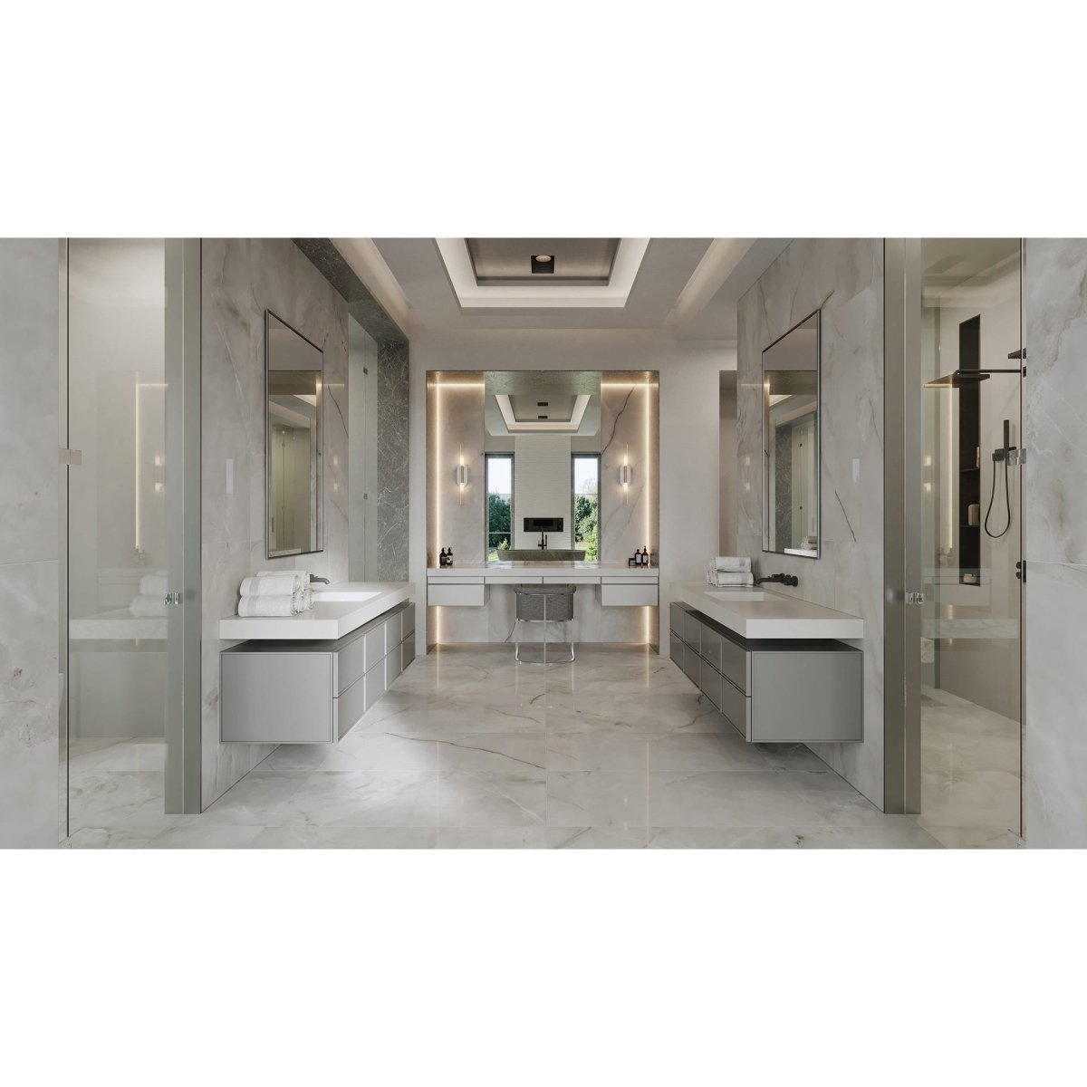 24 x 48 Inch Polished Rectified Glazed Porcelain Tile - La Marca Onyx Nuvolato for Kitchen Backsplash, Bathroom Walls & Flooring