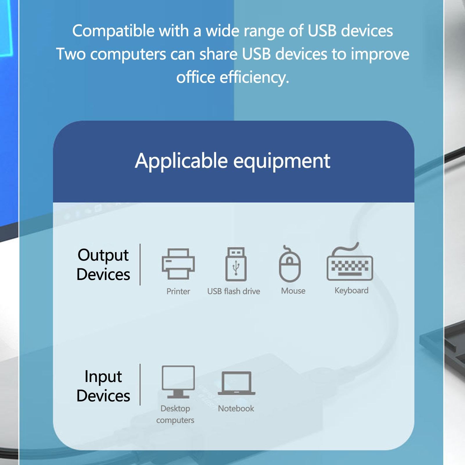 2-Port USB 2.0 Printer Sharing Hub | USB Peripheral Switch for Printer, Keyboard, Mouse | KVM Switch Compatible | Ideal for Home Office & Multi-Device Workstations