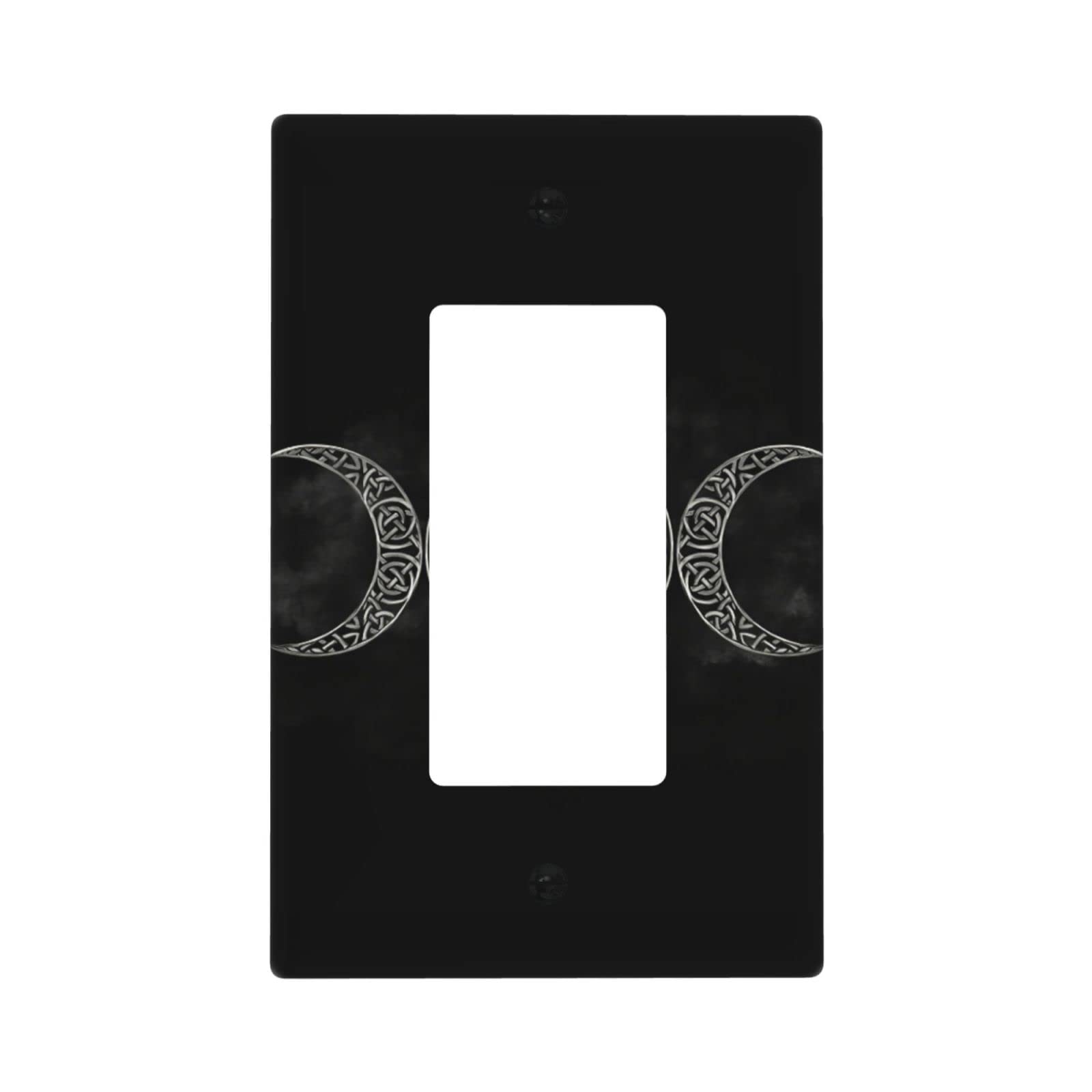Triple Moon & Five-Pointed Star Tree of Life Light Switch Cover - Decorative Plastic Wall Plate (1 Gang Rocker) for Home, Office & Spiritual Decor