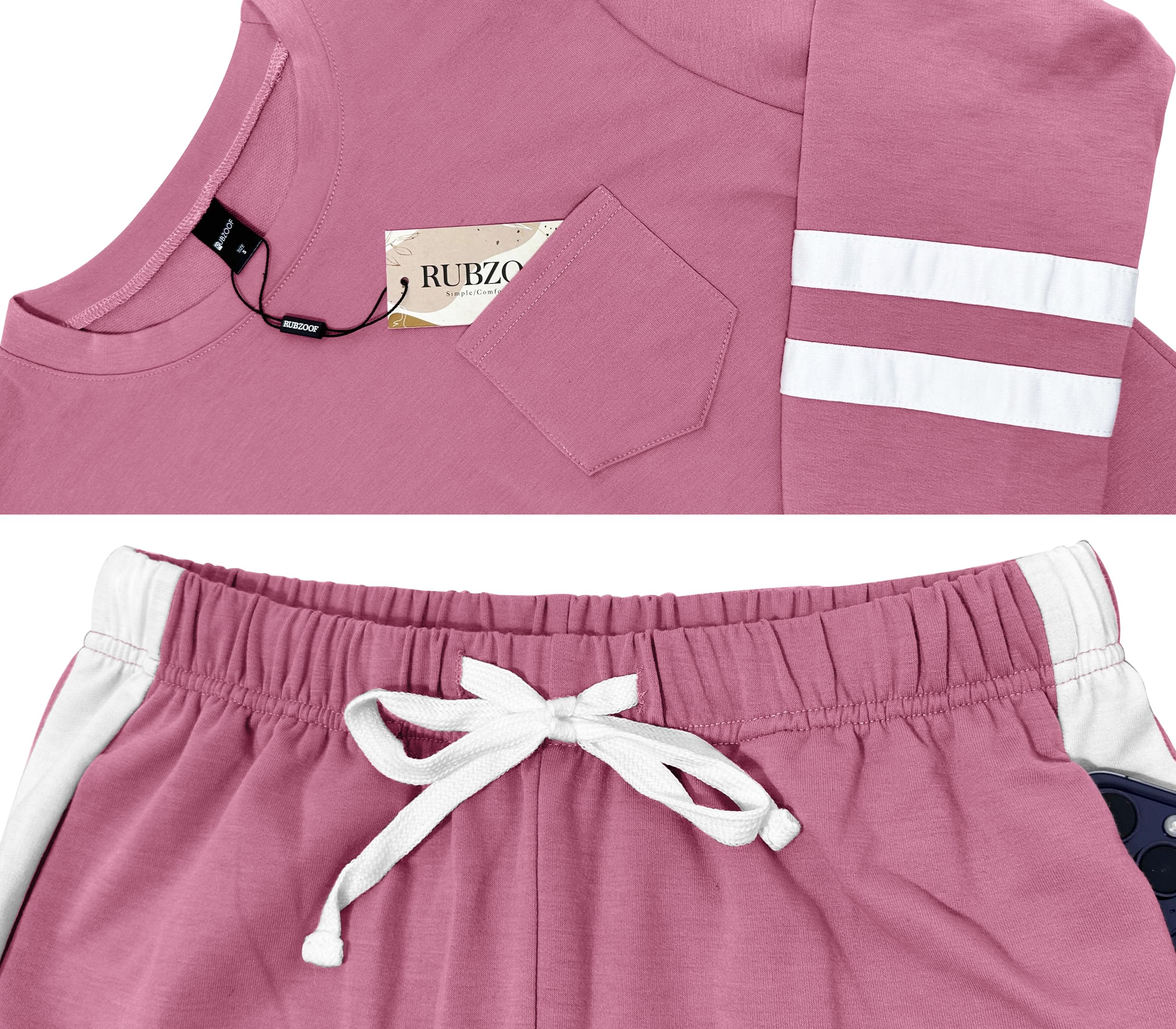 RUBZOOF Women's 2-Piece Lounge Set - Casual Travel Sweatsuit Outfit, Soft Loungewear Matching Set (Sizes S-3XL) | Perfect for Home Relaxation, Yoga, Travel & Weekend Wear