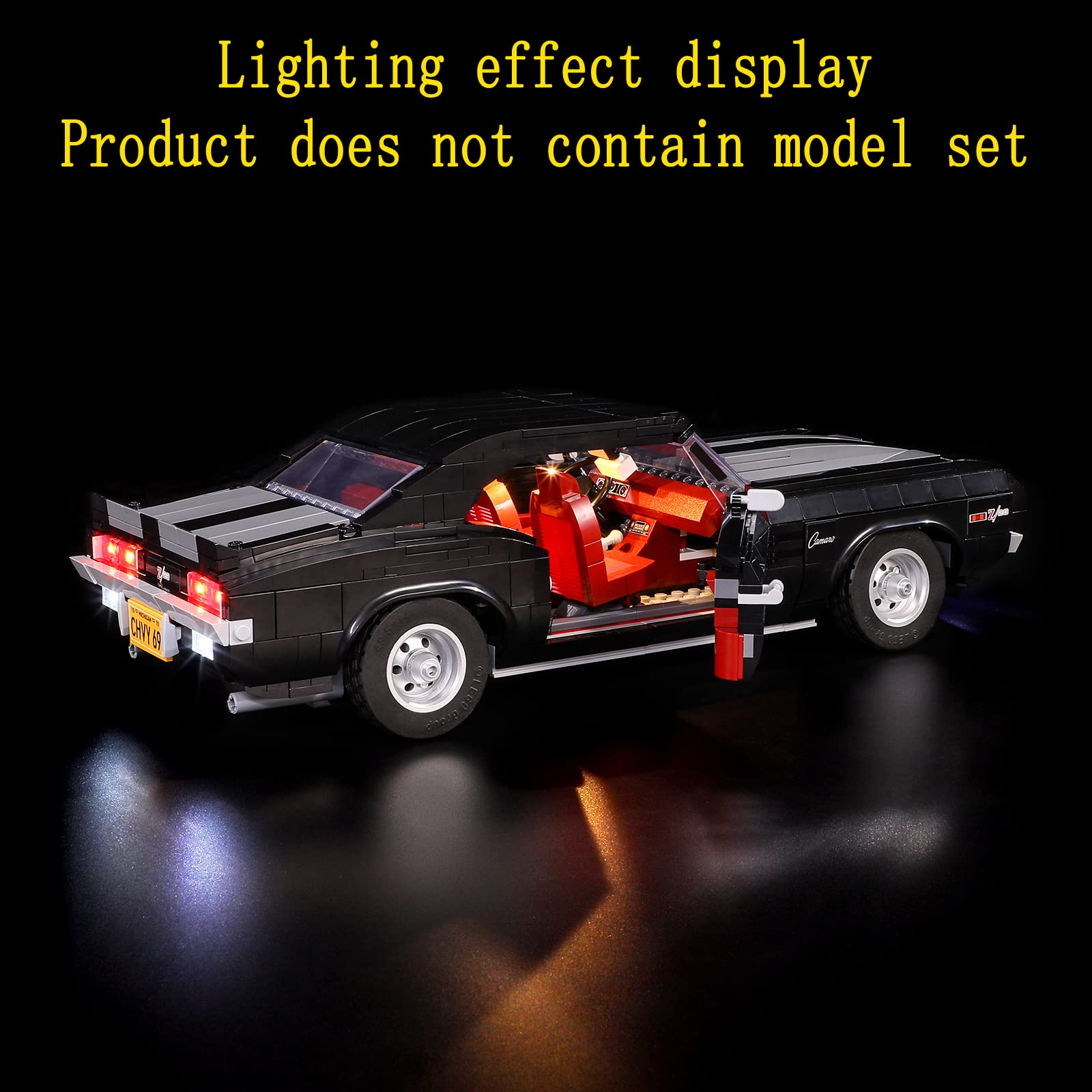 GEAMENT LED Light Kit for Lego Chevrolet Camaro Z28 10304 - Compatible with Creator Expert Set (Model Not Included) - Perfect for Night Displays & Car Enthusiast Collections