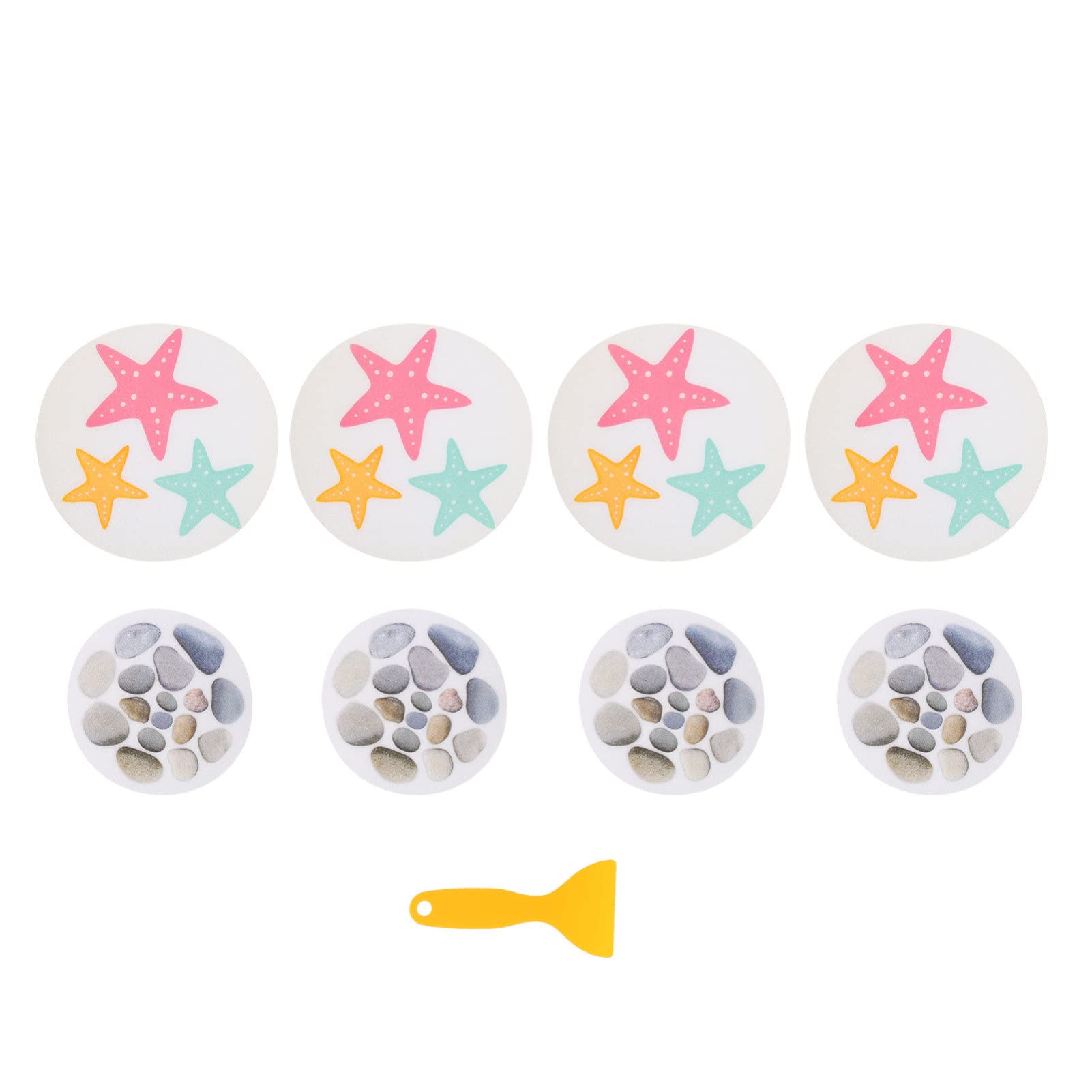 Non-Slip Bath Stickers for Kids - 8pcs Cartoon Anti-Skid Bathtub Stickers | Cute Circle Floor Stickers for Bathroom Safety | Perfect for Toddler Bathtime, Shower & Pool Areas