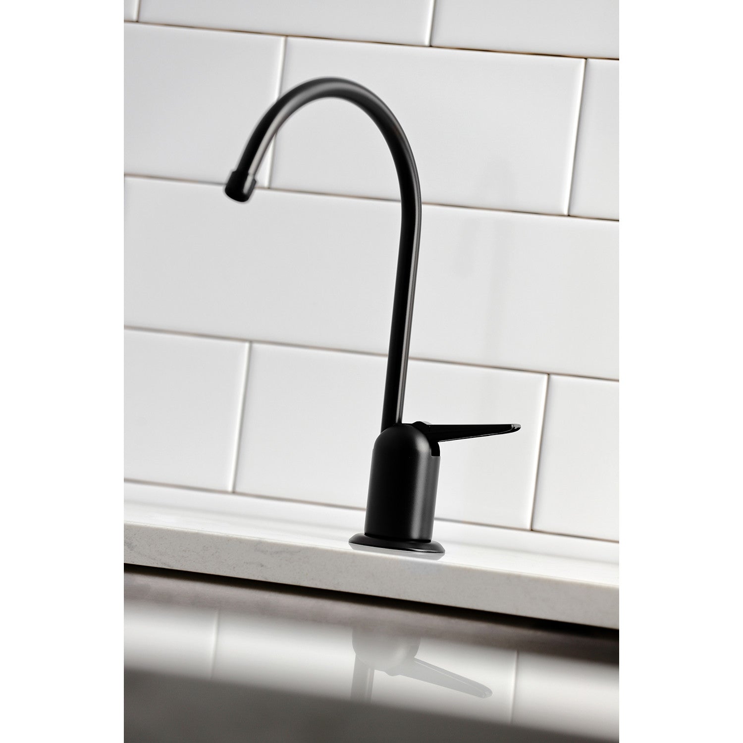 Americana K6190 Single Handle 1 Hole Deck Mount Water Filtration Faucet in Matte Black - Perfect for Kitchen Sink Water Filter Systems & Clean Drinking Water