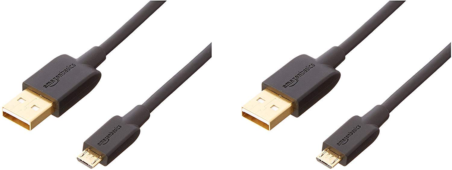 Amazon Basics Double Braided Nylon USB 2.0 A to Micro B Charger Cable - 10 Feet, Dark Grey - Fast Charging & Durable for Smartphones, Tablets, Cameras - Home, Office, Travel Use    Amazon Basics USB 2.0 A-Male to Micro B Charger Cable (2 Pack) - 6 Feet, Black - High-Speed Data Sync & Charging for Android Devices - Perfect for Car, Bedroom, Workstation