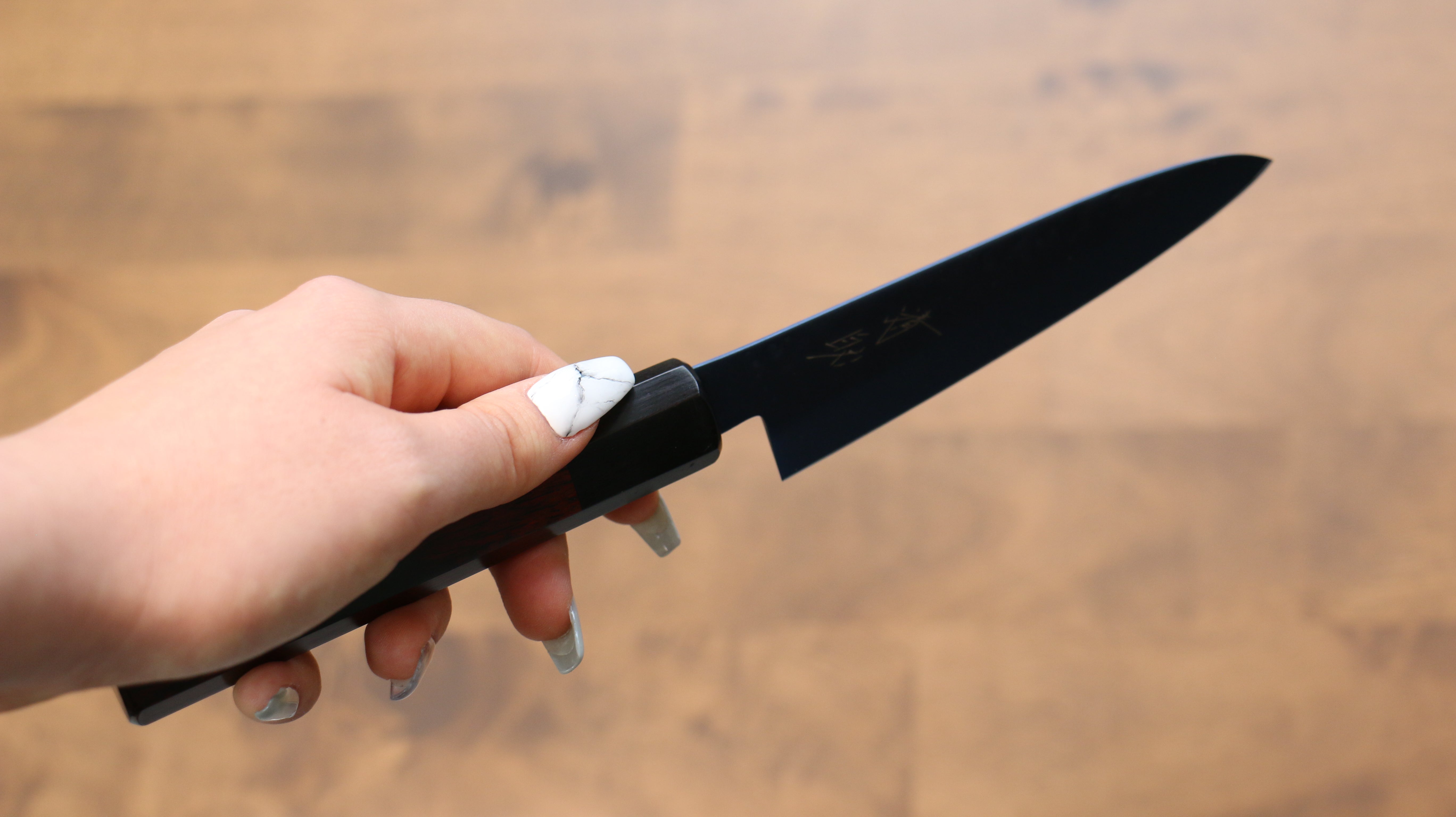 Seisuke SK 85 120mm Hammered Petty Utility Knife - Japanese Ion Plating Stainless Steel Blade with Red Pakka Wood Handle - Perfect for Slicing, Chopping & Garnishing in Professional Kitchens & Home Cooking