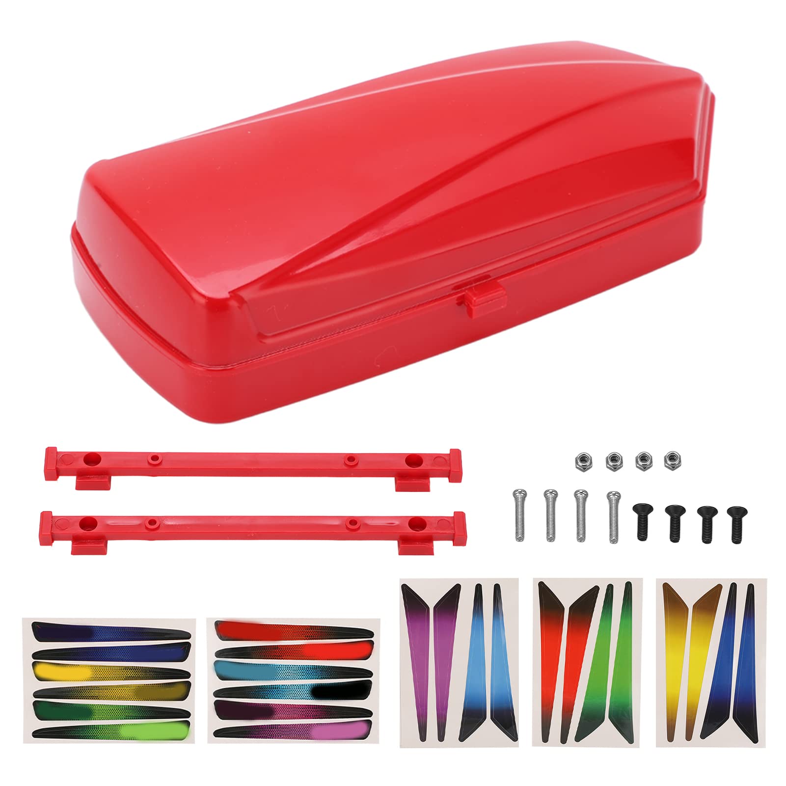 1/8 RC Car Roof Storage Box - Red Cool Upgrade Trunk Decoration for Remote Control Cars, Perfect for Outdoor Adventures and RC Car Enthusiasts