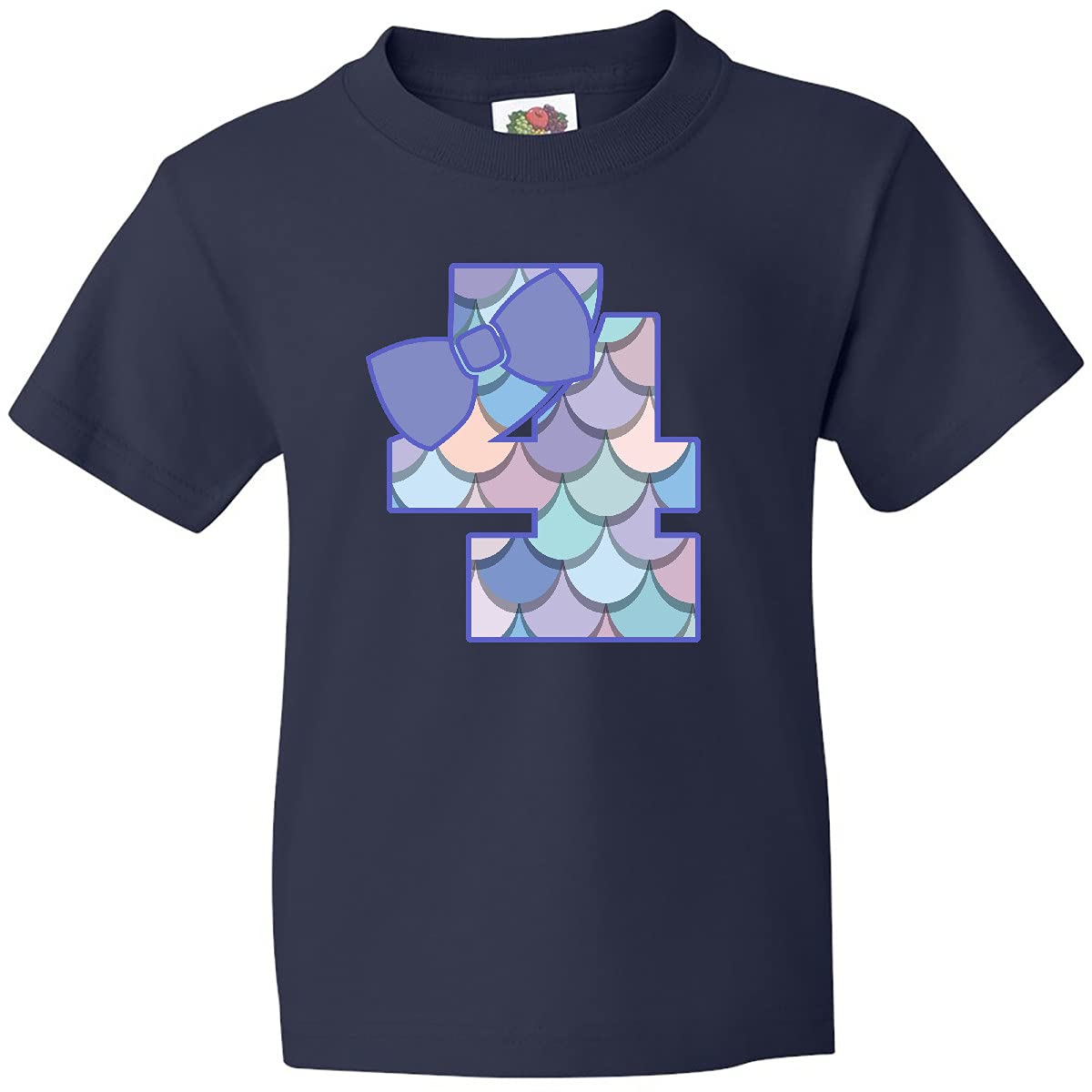 Inktastic 4th Birthday Mermaid Youth T-Shirt for Girls - Cute 4 Year Old Mermaid Themed Shirt for Birthday Parties, Beach Outfits & Summer Fun