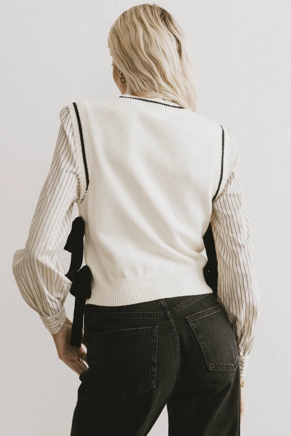 Montie Striped Sweater Top Women's Cream Knit Pullover - Cozy Casual Wear for Fall & Winter | Perfect for Office, Dates & Weekend Outings
