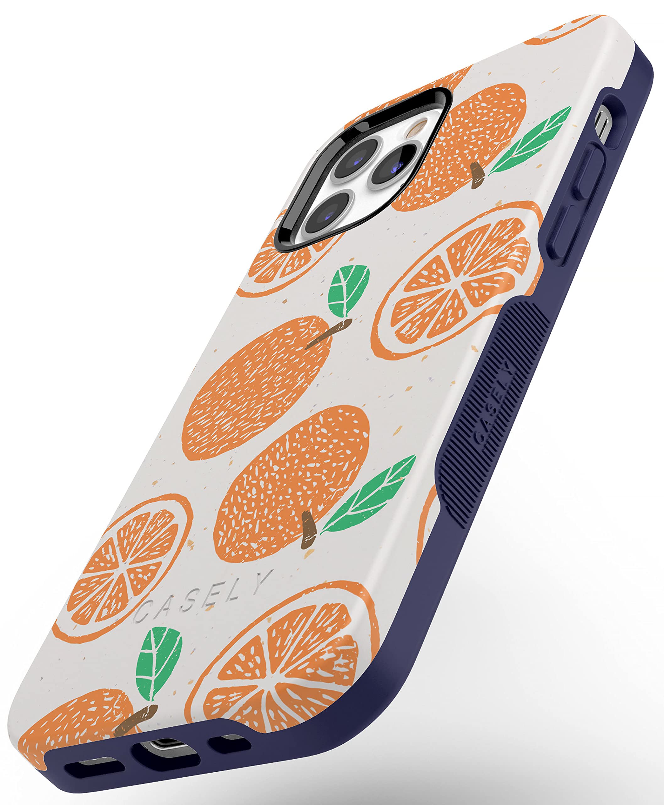 Casely iPhone 12 Pro Max Case with MagSafe Compatibility - Orange Stamped Protective Cover for Daily Use, Travel & Work | Shockproof & Slim Design