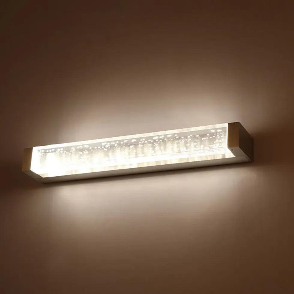 Rectangular White Crystal LED Bathroom Wall Lights - Modern Vanity Mirror Lighting for Bathroom, Bedroom & Makeup Area