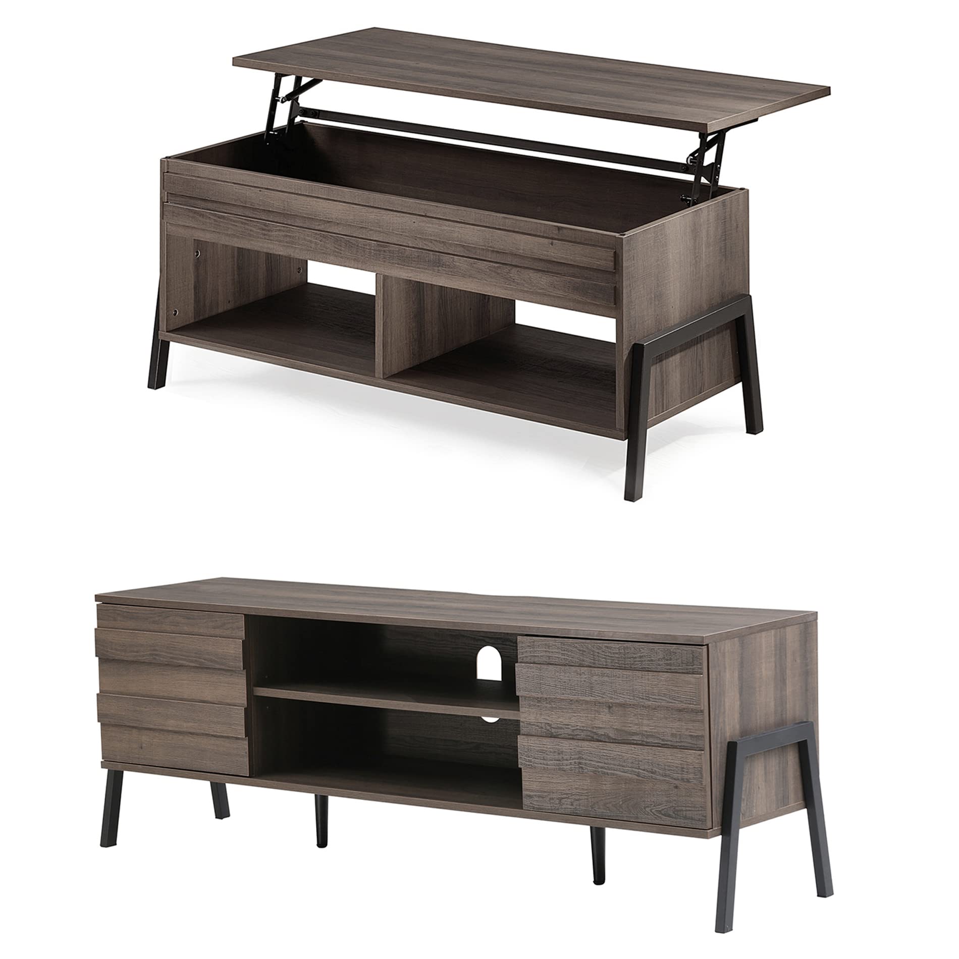 Mid Century Modern 2-Piece Living Room Table Set - 60