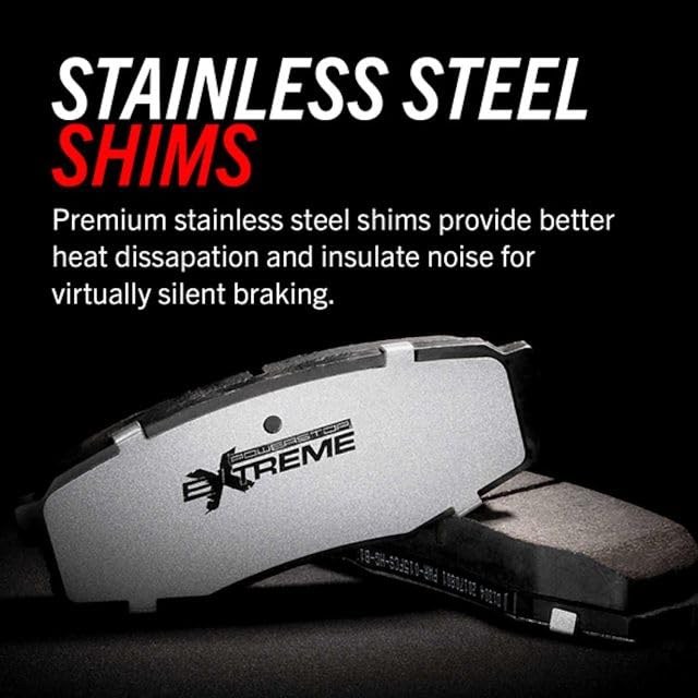 Power Stop Z26-2062 Z26 Street Warrior Front Carbon Fiber Ceramic Brake Pads with Hardware Kit - High Performance Braking for Cars, Trucks & SUVs - Ideal for Daily Driving & Street Racing