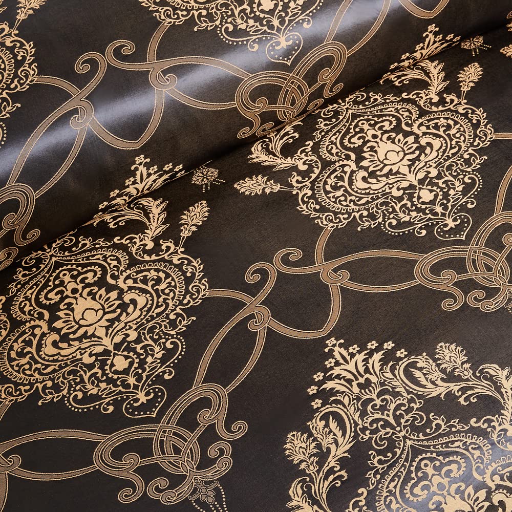 Luxury Jacquard Soft Bedding Set - Duvet Cover with Pillowcases (Twin Size, Black) | Premium Hotel Quality Bed Sheets for Master Bedroom & Guest Room Decor