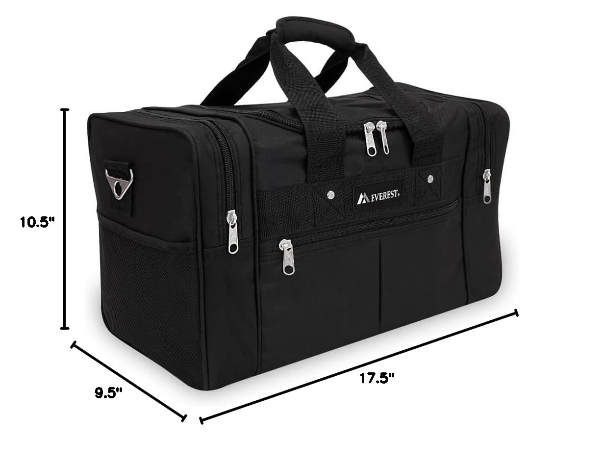 Everest Expandable Luggage Suitcase - Lightweight Durable Travel Bag with Spinner Wheels, Black, One Size - Perfect for Air Travel, Business Trips & Vacation Packing