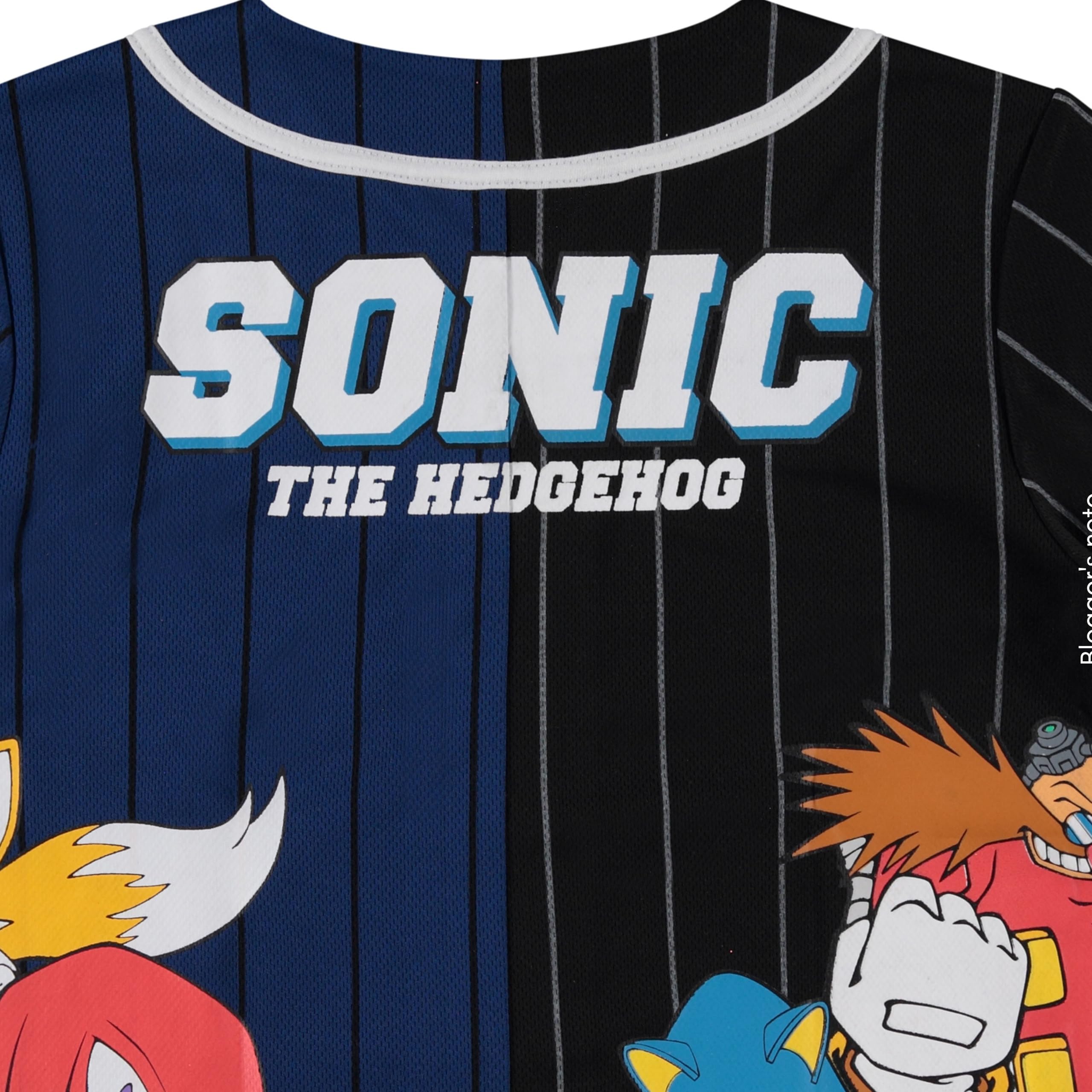 Sonic The Hedgehog Baseball Jersey T-Shirt for Boys - Kids & Youth Sizes 4-20 - Official Licensed Character Tee for School, Parties & Gaming Events