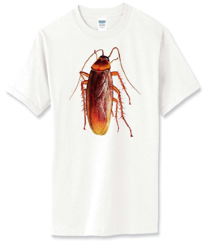 STUFF WITH ATTITUDE Funny Cockroach White T-Shirt for Men & Women | Novelty Graphic Tee for Halloween, Bug Lovers & Prank Gifts