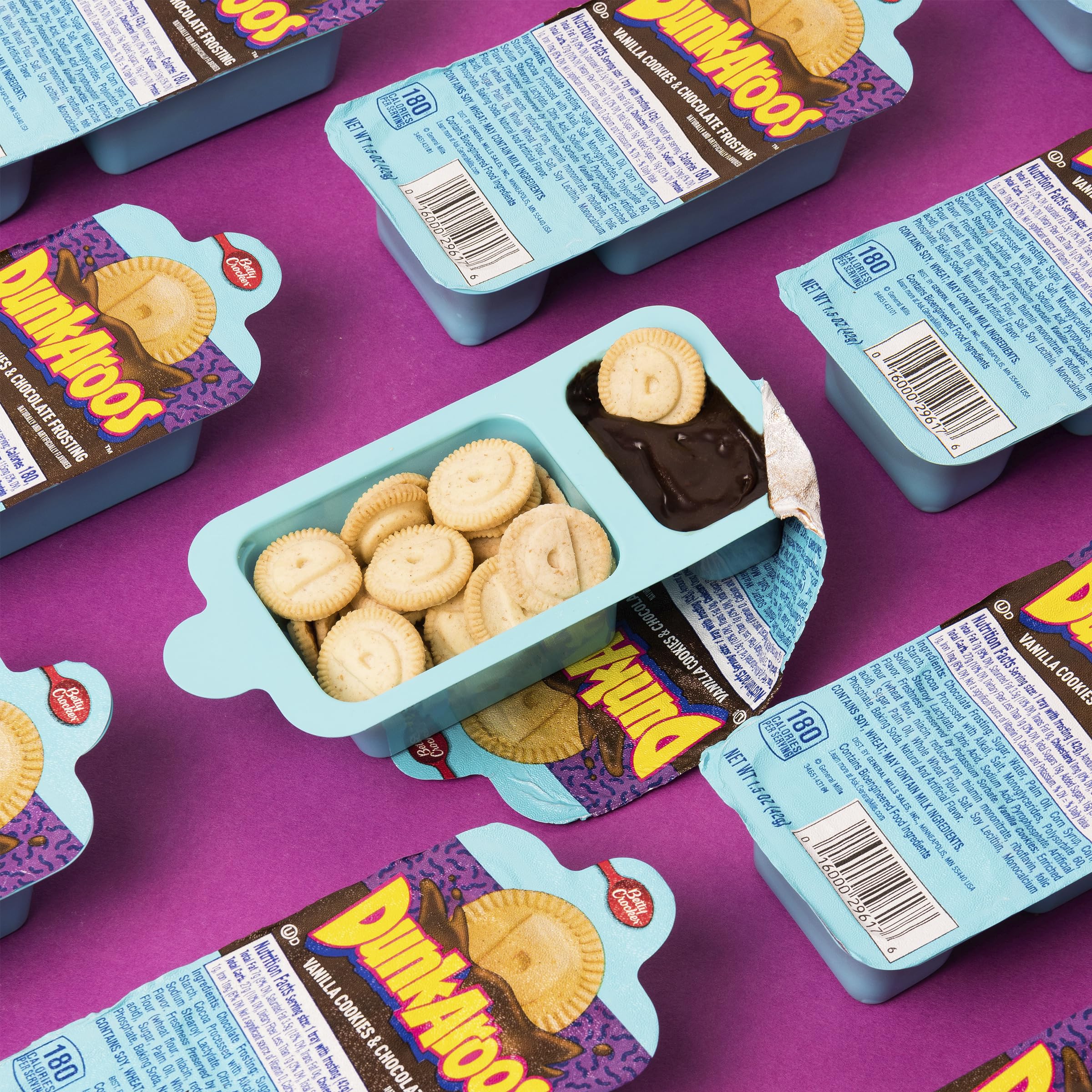 Betty Crocker Dunkaroos Vanilla Cookies with Chocolate Frosting - 12 Count (Pack of 3) | Fun Snack for Kids Lunch Box, Birthday Parties & After School Treats