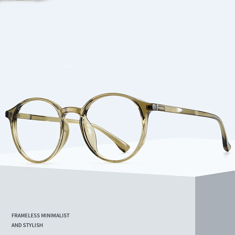 Bclear Unisex Full Rim Round TR90 Titanium Eyeglasses Frame 90302 - Lightweight & Durable Glasses for Work, Reading, and Everyday Wear