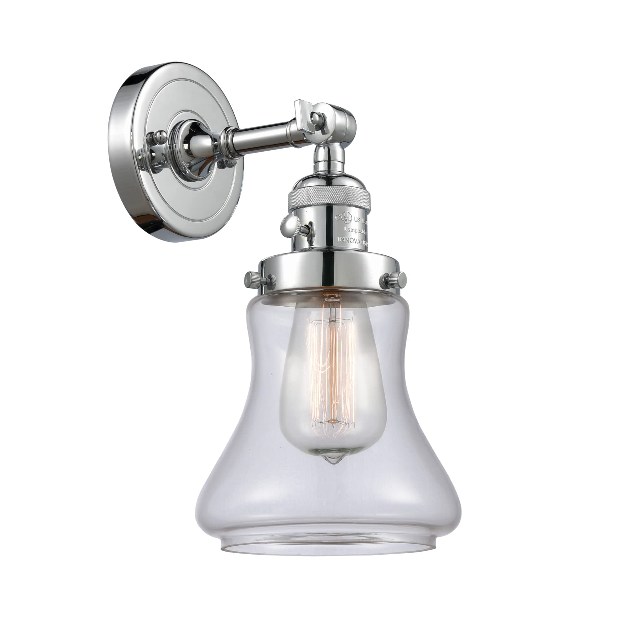 Innovations 203SW-PC-G192 1 Light Wall Sconce with High-Low-Off Switch, Polished Chrome Finish - Perfect for Bedroom, Hallway, and Living Room Lighting