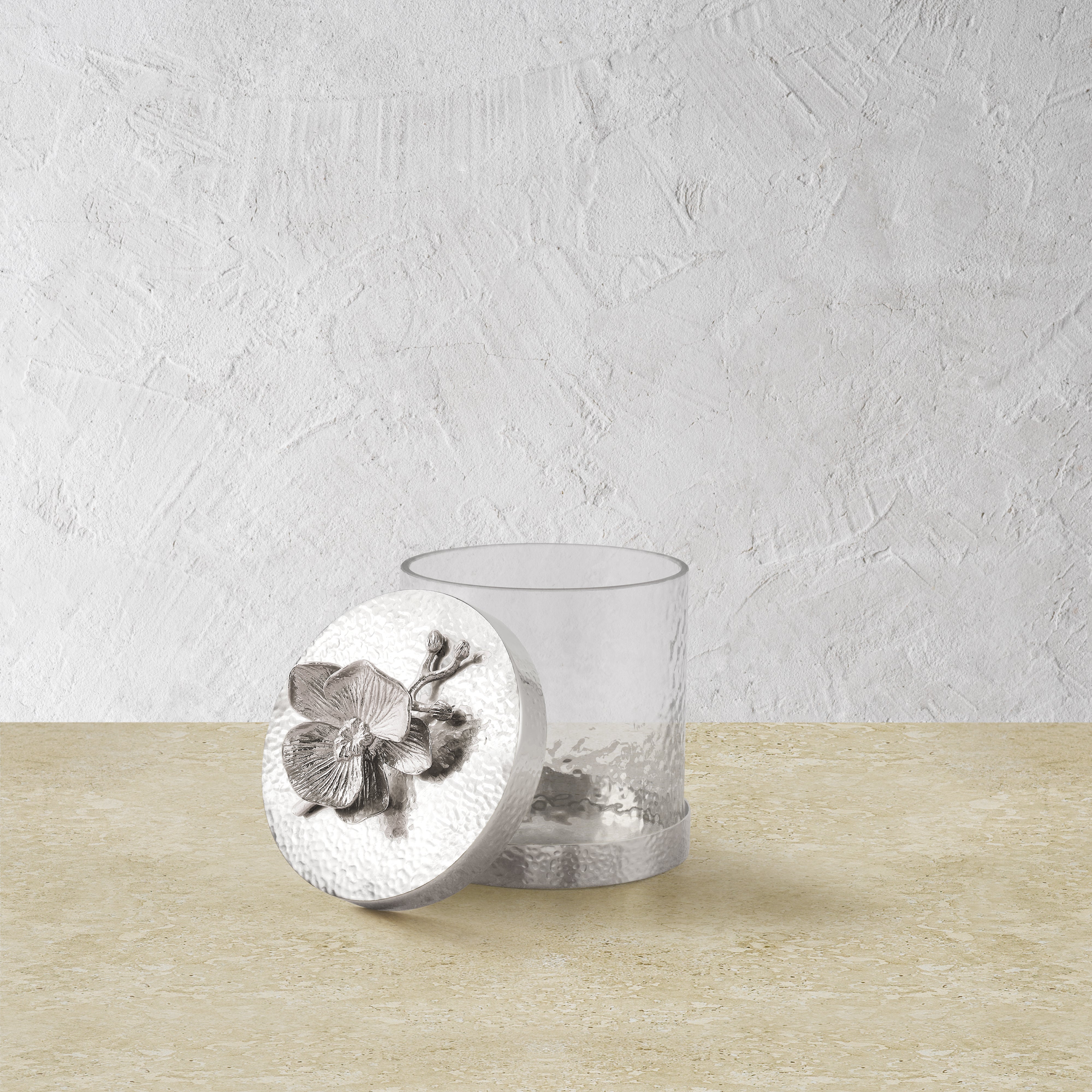 White Orchid Ceramic Canisters Set - Airtight Kitchen Storage Containers for Flour, Sugar, Coffee & Tea | Perfect for Pantry Organization & Home Decor
