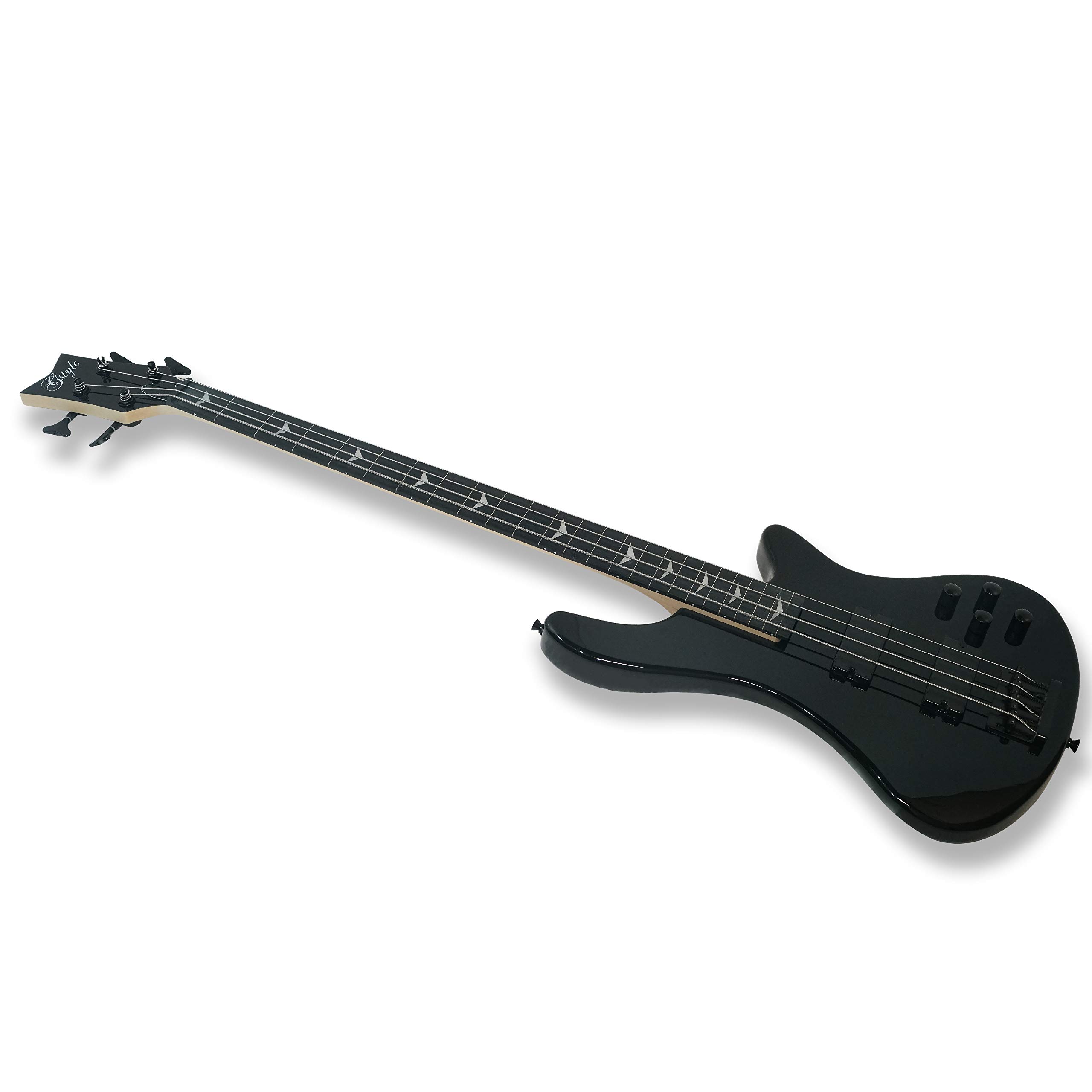 4 String Black Fretless Electric Bass Guitar with Bolt-on Maple Neck & Poplar Body - Perfect for Jazz, Rock & Studio Recording