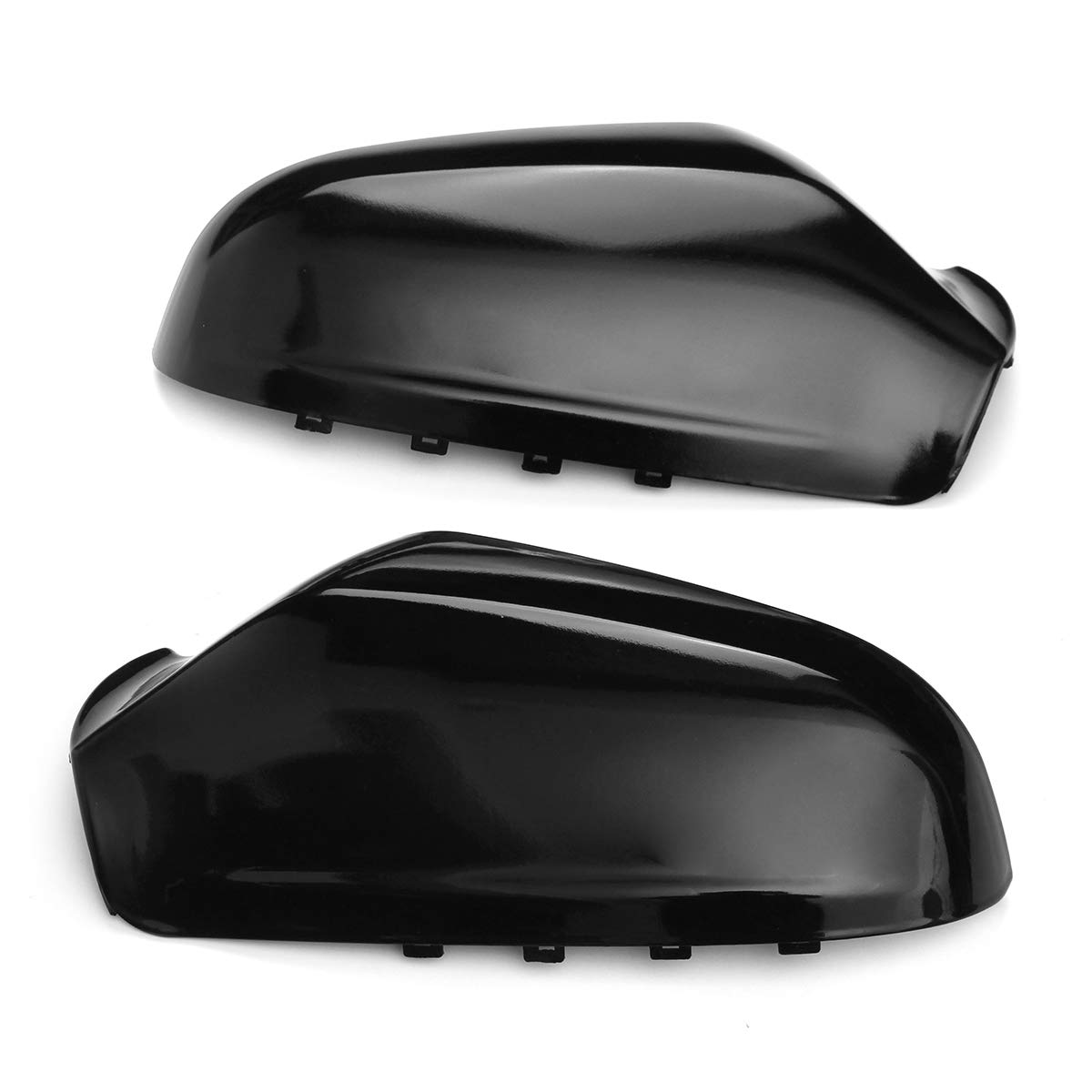 Black Car Door Wing Mirror Cover Cap Set - Left & Right Side Replacement - Perfect for Sedans, SUVs & Trucks - Enhances Vehicle Style & Protection
