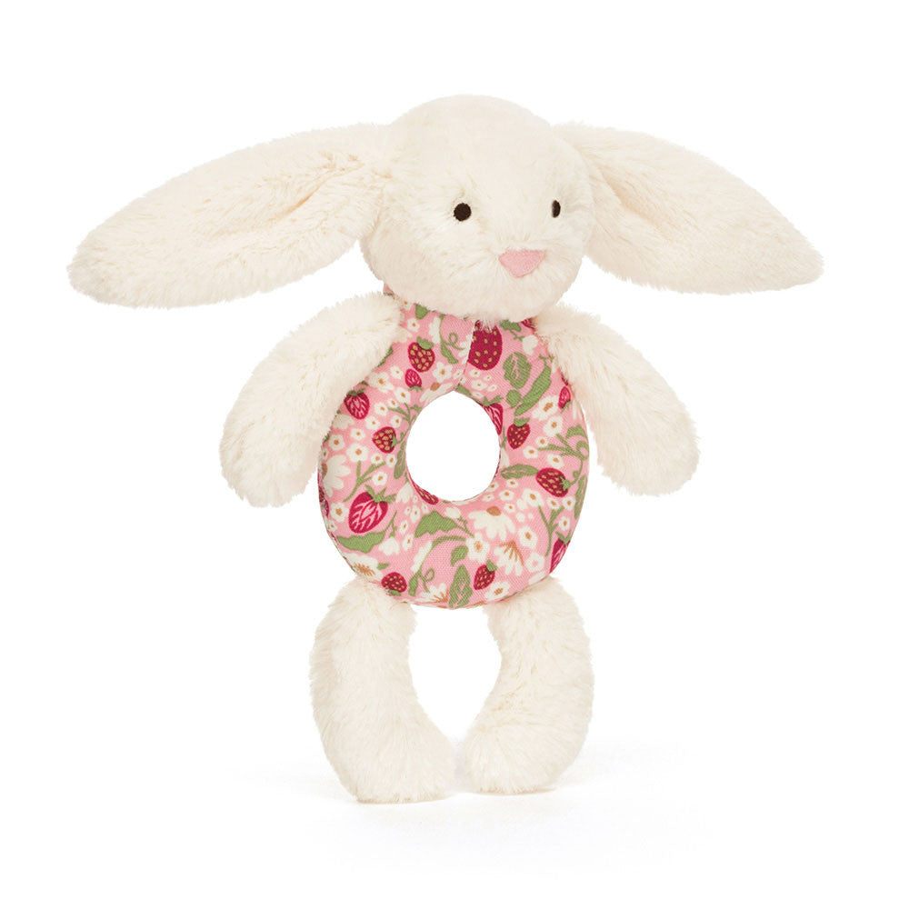 Adorable Bashful Bunny Baby Ring Rattle - Soft Teether Toy for Newborns & Infants - Perfect for Soothing, Playtime & Early Learning Development