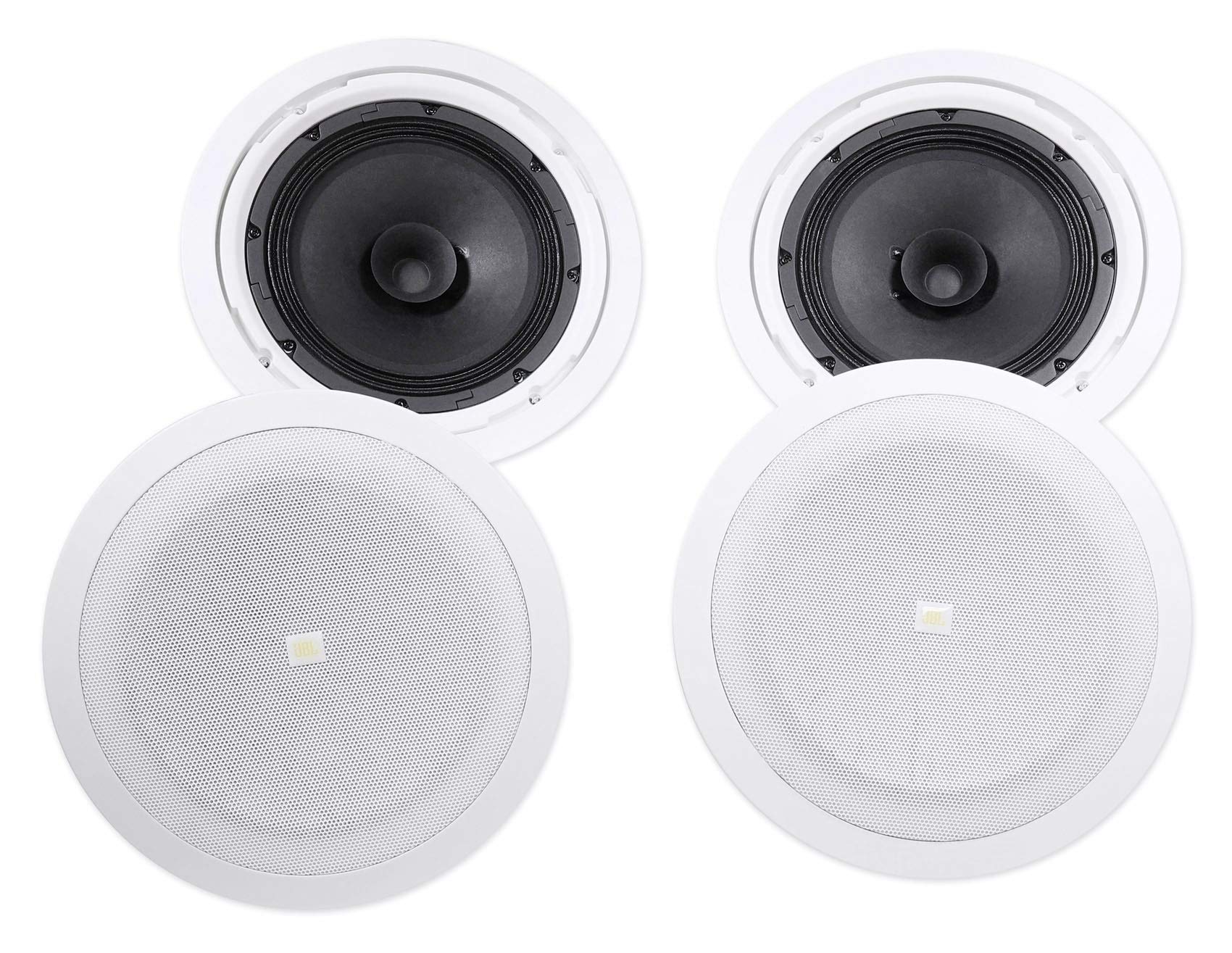 JBL 8128 4-Pack Full-Range In-Ceiling Speakers - High Performance Home Audio System for Surround Sound | Perfect for Home Theater, Living Room & Commercial Spaces