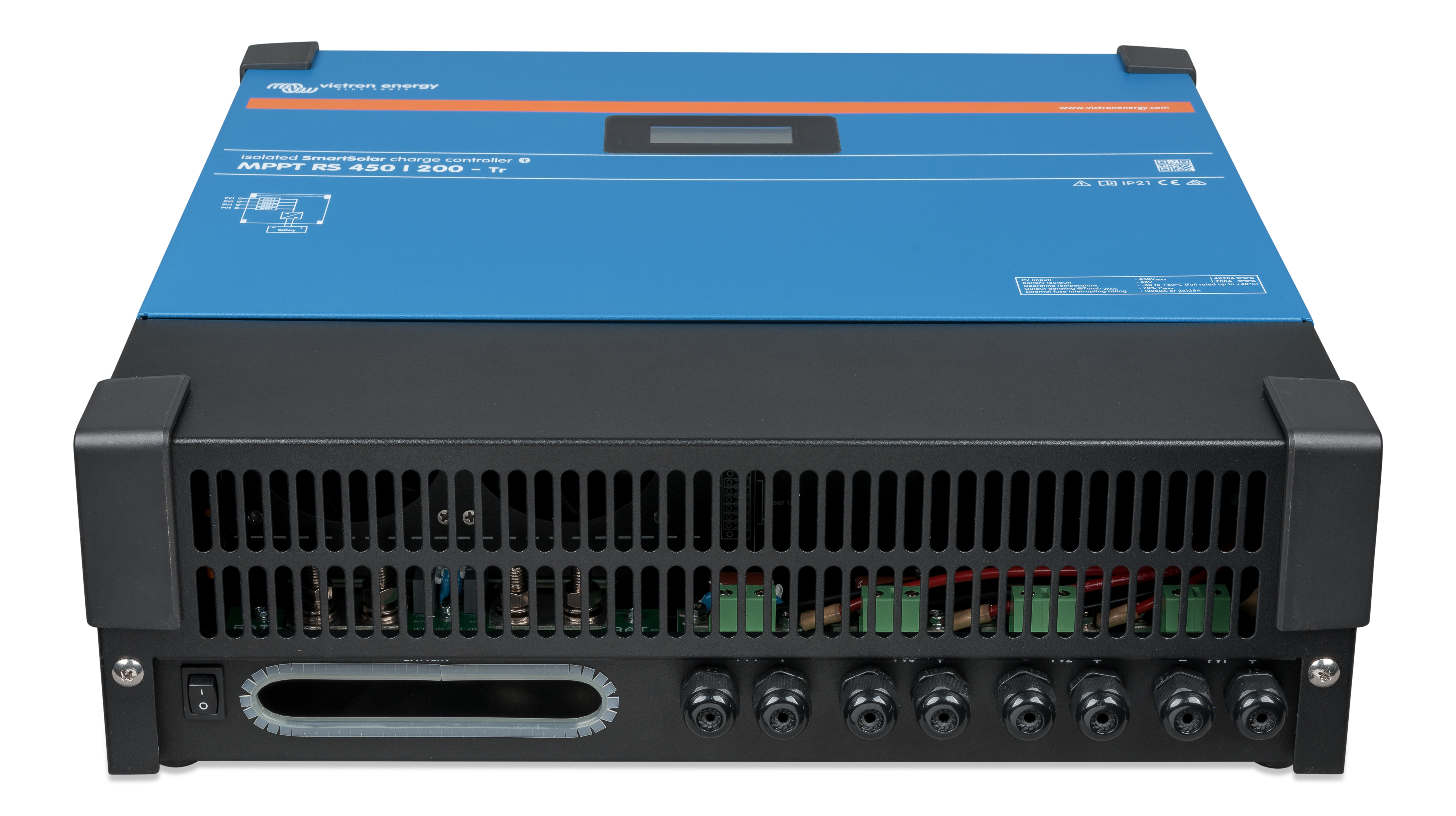 Victron Energy SmartSolar MPPT RS 450/200 Tr Solar Charge Controller - 200A 450V High Efficiency MPPT Regulator for Off-Grid Solar Systems | Perfect for RV, Marine, and Home Solar Power Installations