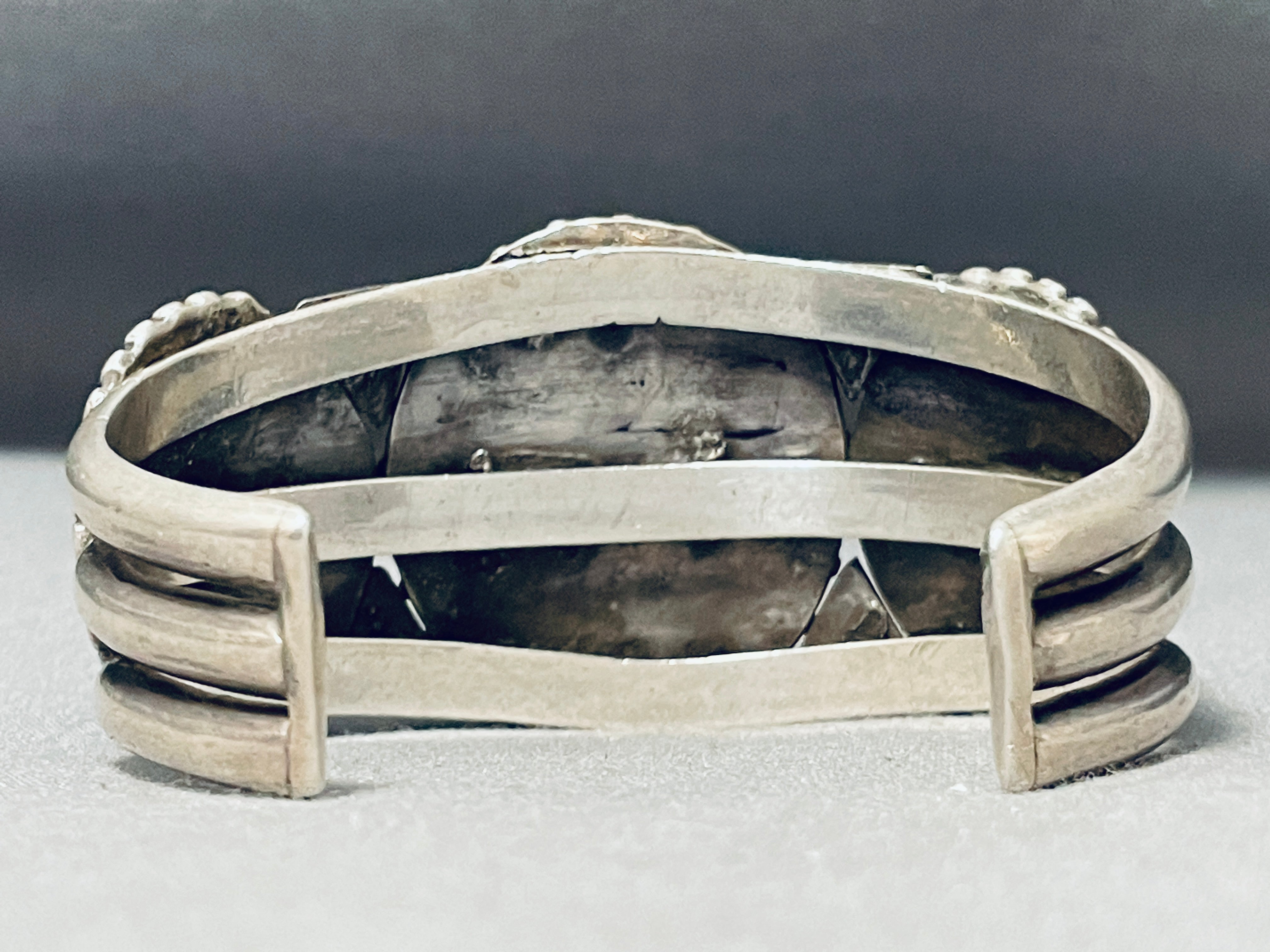 1920's Vintage Museum Native American Navajo Turquoise Sterling Silver Bracelet