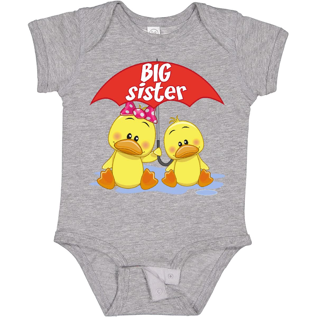 Inktastic Big Sister Duck Baby Bodysuit - Cute Duck Design Cotton Onesie for Newborns & Infants - Perfect Sibling Gift for Baby Showers & Birthdays