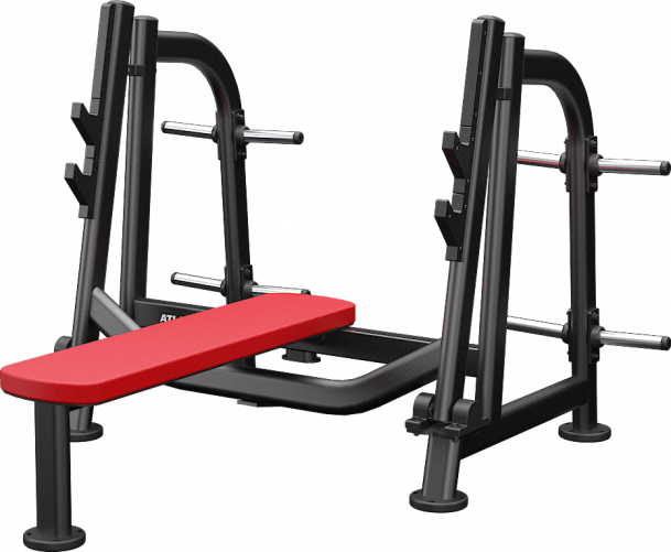 ATLANTIS Olympic Flat Bench Press with Pivot - Heavy Duty Weight Lifting Equipment for Home & Gym Workouts - Perfect for Strength Training & Bodybuilding