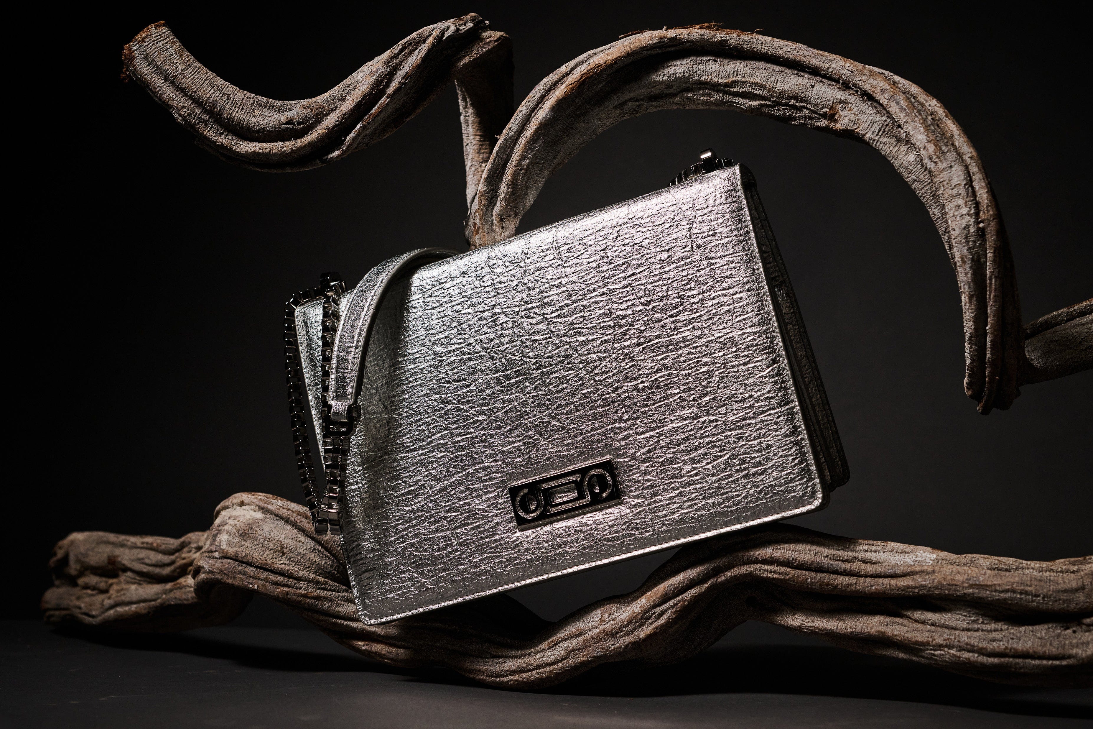 Cristiana Pinatex® Vegan Leather Shoulder Bag - Silver Metallic | Eco-Friendly Fashion Accessory for Women | Perfect for Work, Travel & Everyday Use