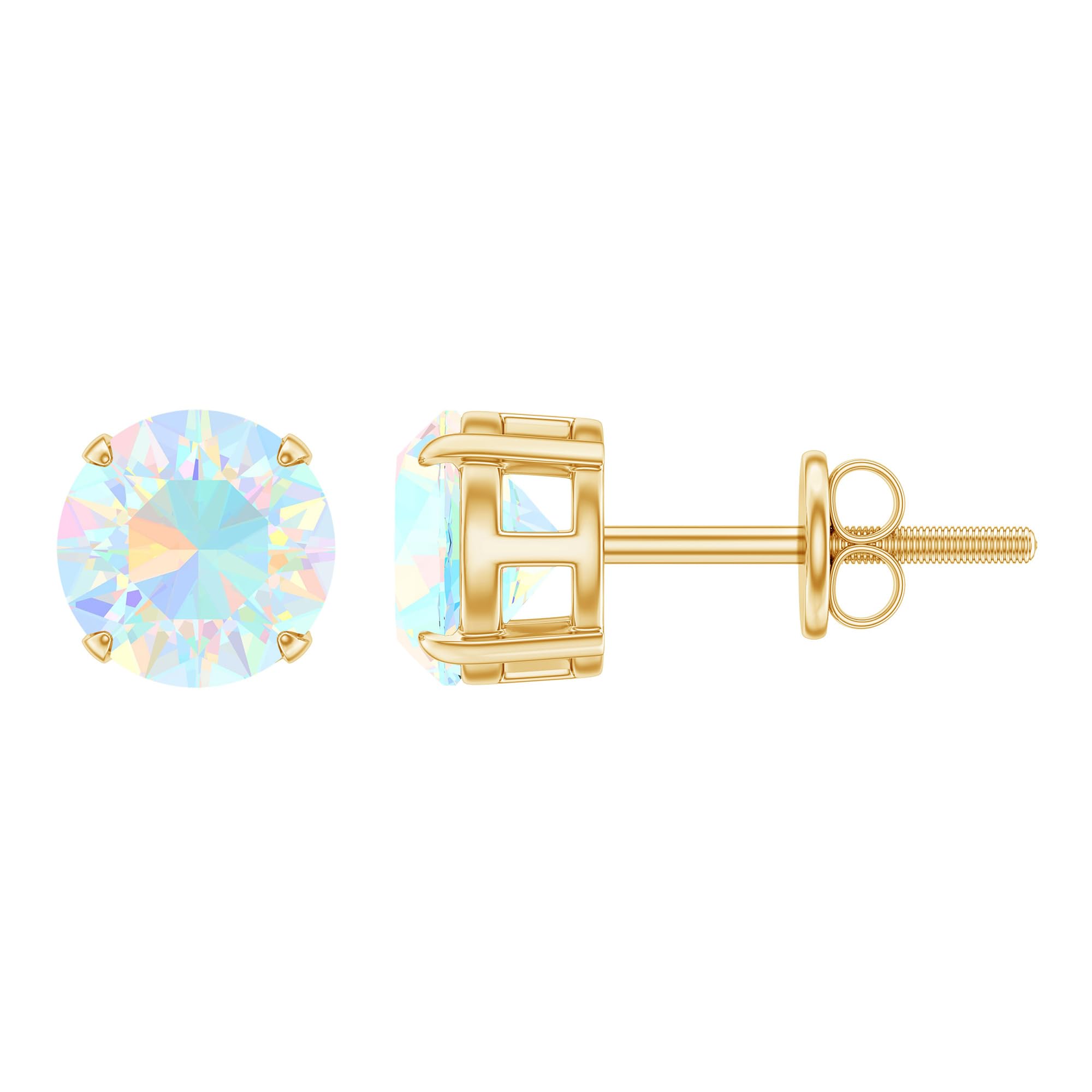 Certified Natural Opal Stud Earrings for Women | AAA Quality October Birthstone Jewelry | Perfect Gift for Birthday, Anniversary & Special Occasions
